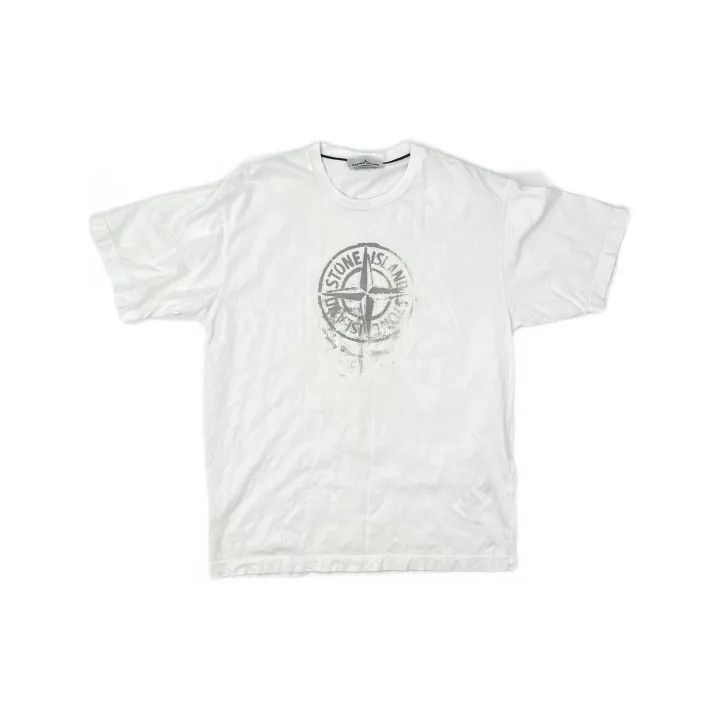 Stone Island Stone Island SS24 White Logo Print TShirt -2506 Size US M / EU 48-50 / 2 - 1 Thumbnail