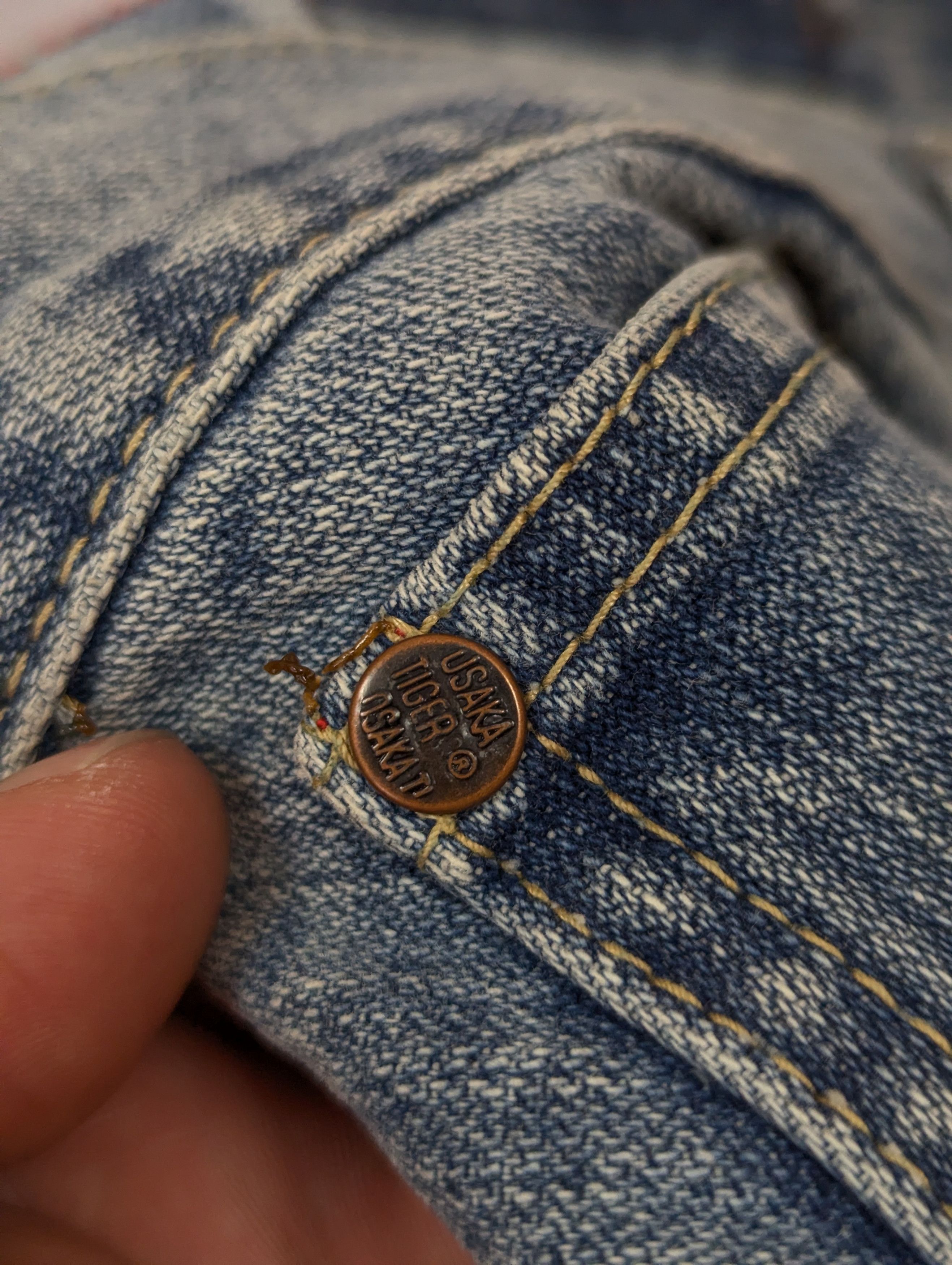 Japanese Brand Osaka Tiger Japanese Distressed Light Blue Jeans Mens Sz 38R Size US 38 / EU 54 - 20 Thumbnail