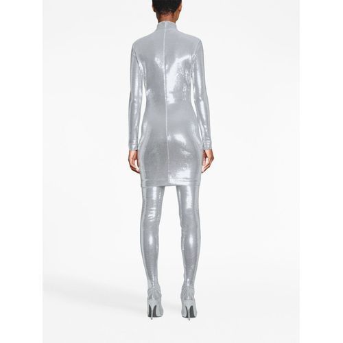 Balenciaga o1la1rc1a1024 Turtleneck Crystal Dress in Silver Size S / US 4 / IT 40 - 4 Thumbnail