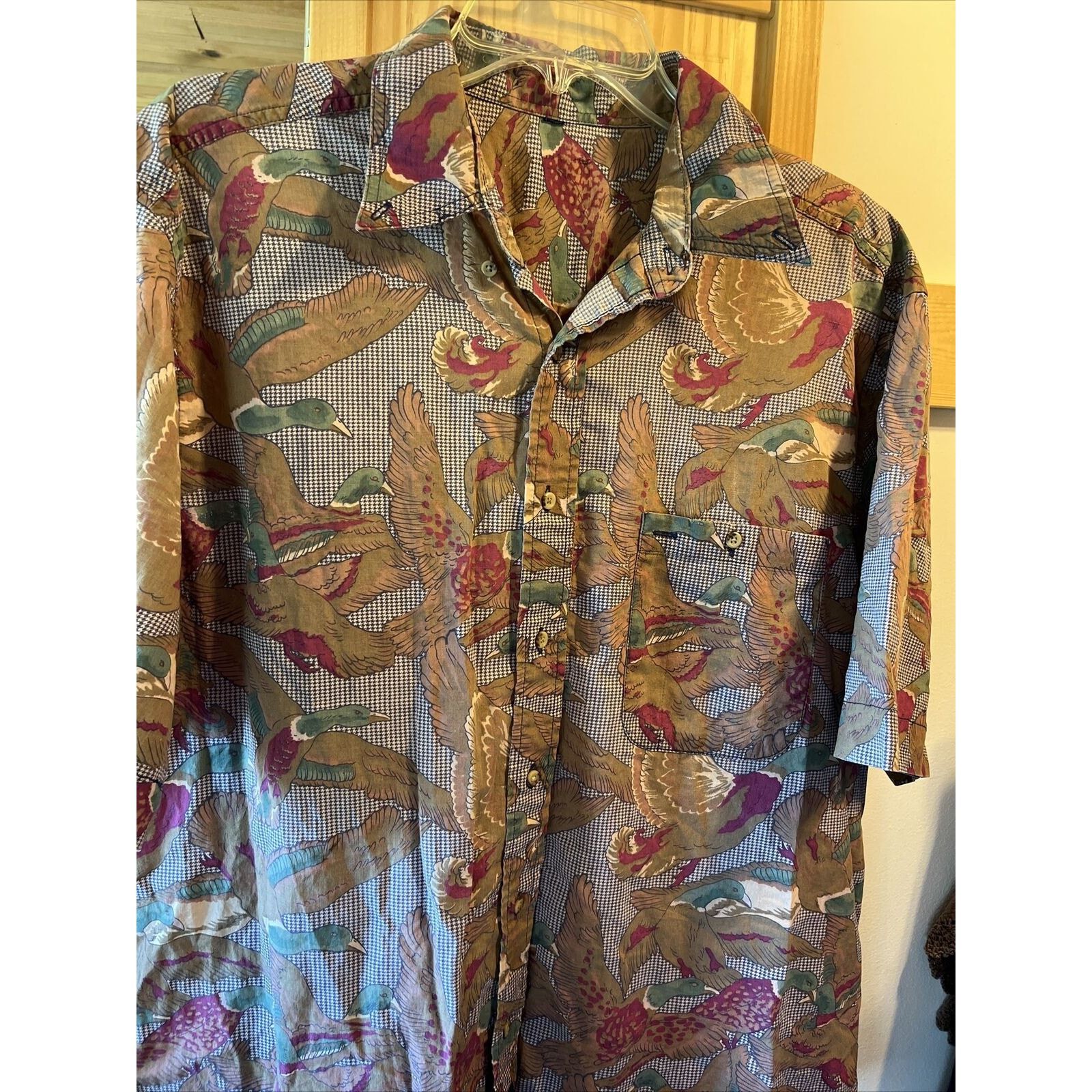 Allen Solly Allen Solly Vintage Men’s 17.5 34/35 Duck Print Cotton Shirt Size US L / EU 52-54 / 3 - 2 Thumbnail