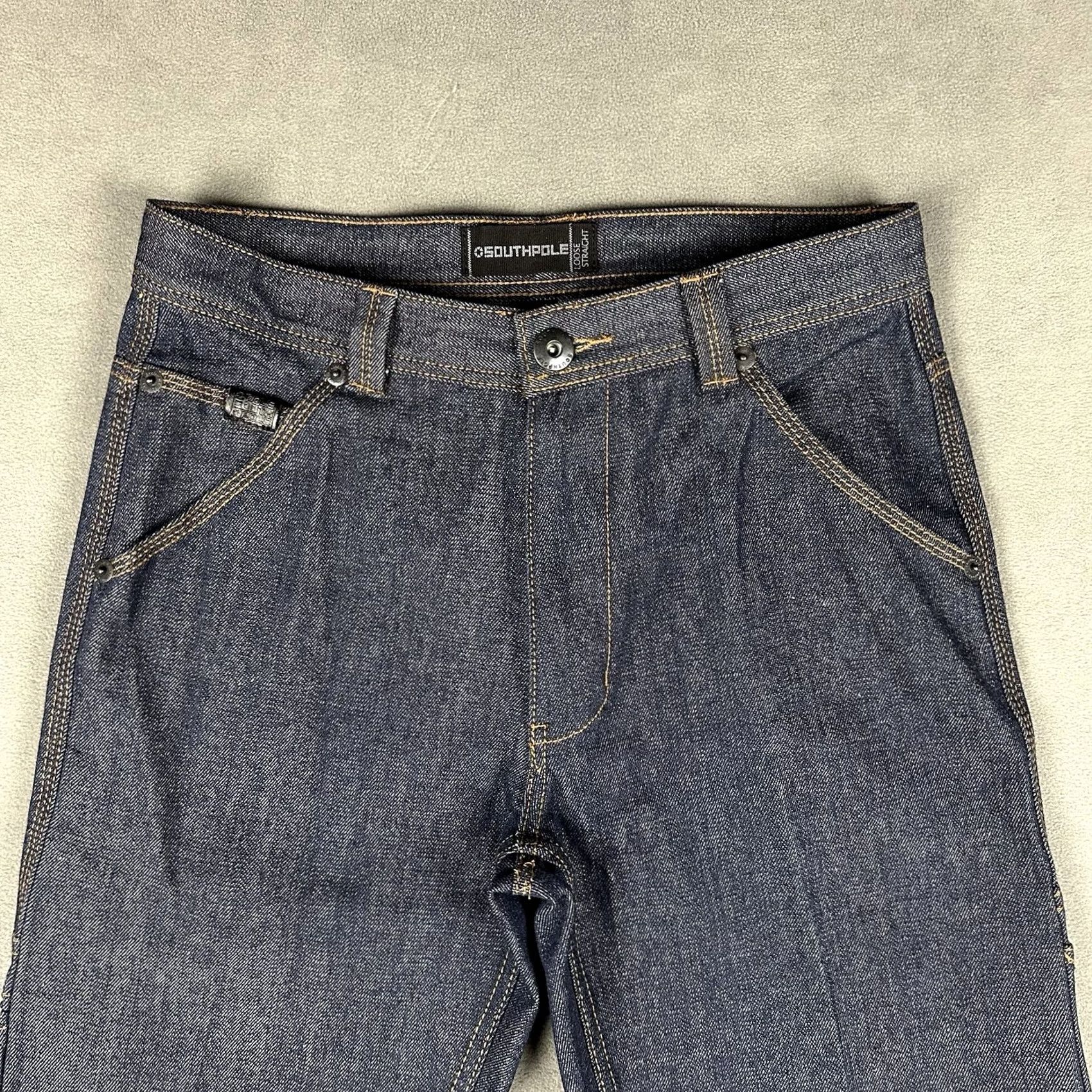 Southpole Vintage Southpole Jeans Mens 32 Dark Blue Denim Loose Straight Pockets EUC Size US 32 / EU 48 - 3 Thumbnail