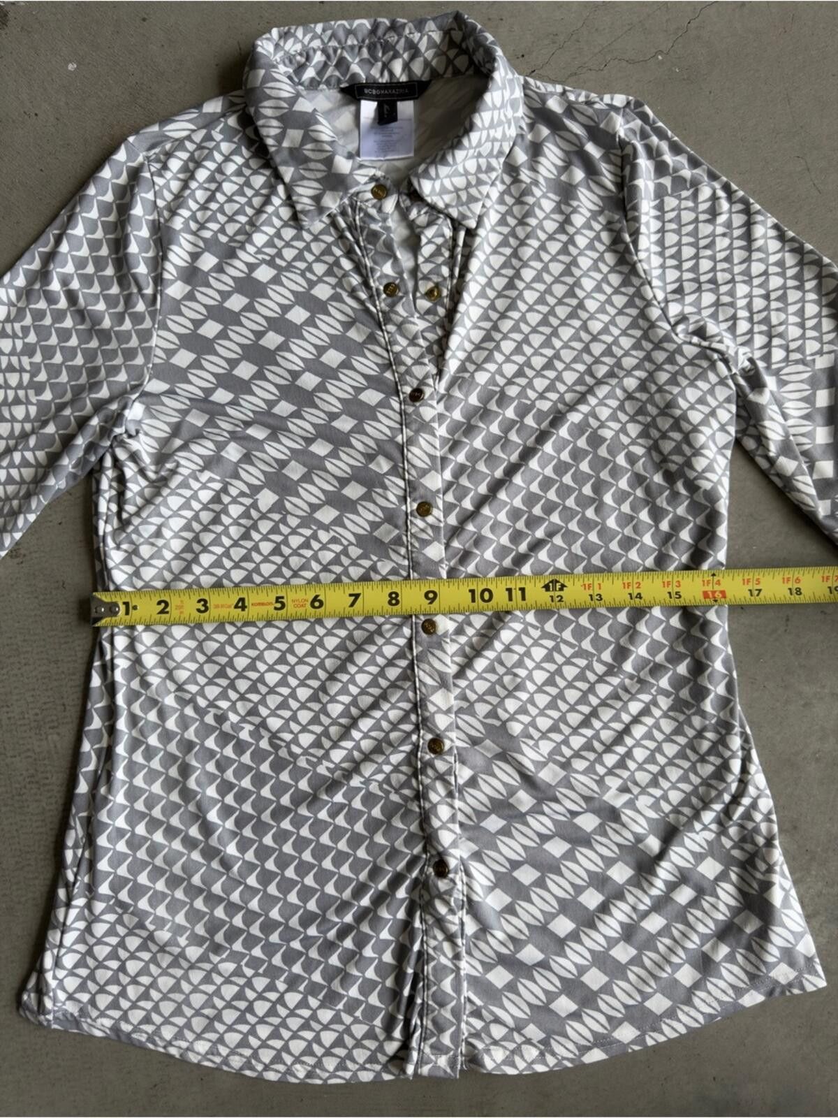 Bcbgmaxazria bcbgmaxazria / Button Up Blouse Cami / Geo Print Medium Size M / US 6-8 / IT 42-44 - 8 Thumbnail