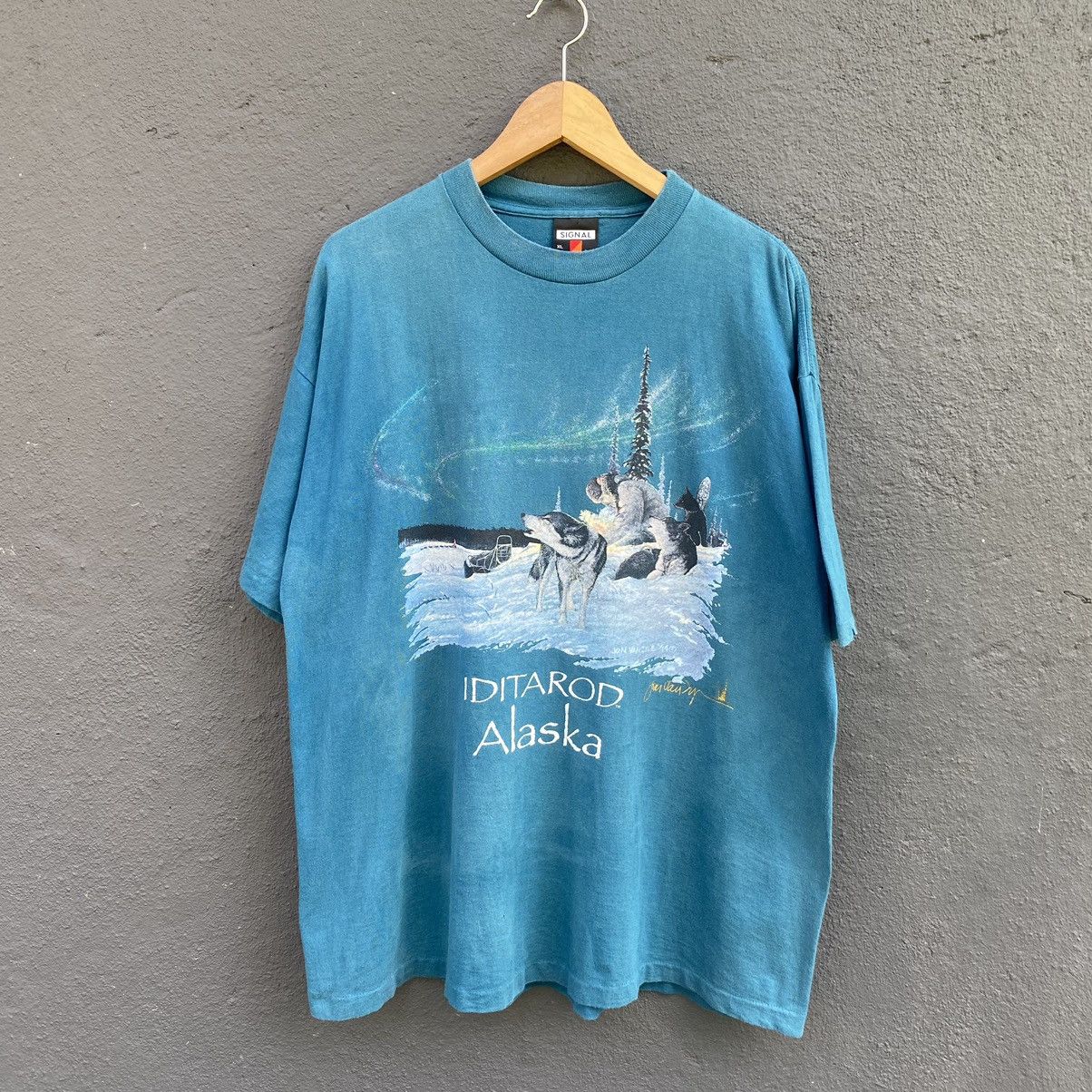 Vintage Thrashed Faded Vintage 90s Iditarod Alaska ERD GRUNGE TEE Size US XL / EU 56 / 4 - 1 Thumbnail