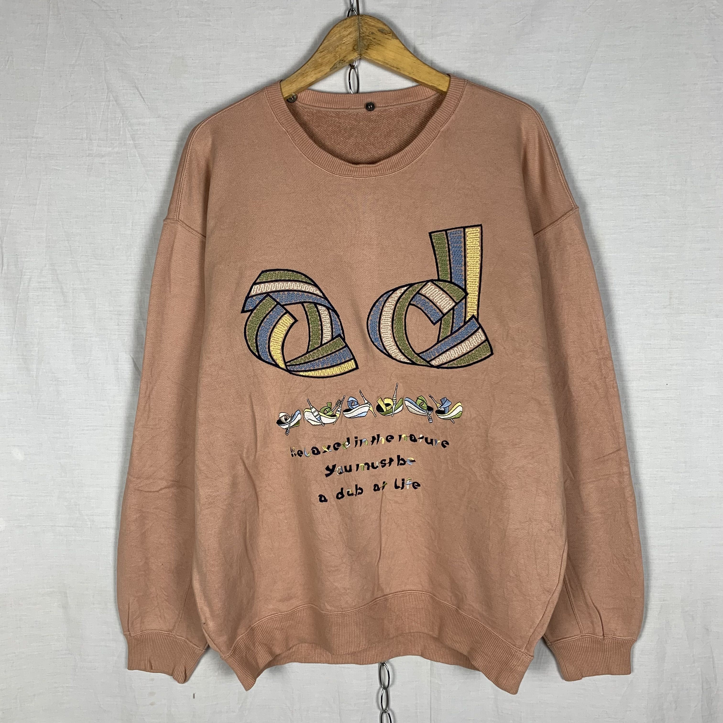Vintage Vintage 90s ADABAT Sweatshirt Crewneck Collared Size US L / EU 52-54 / 3 - 4 Thumbnail