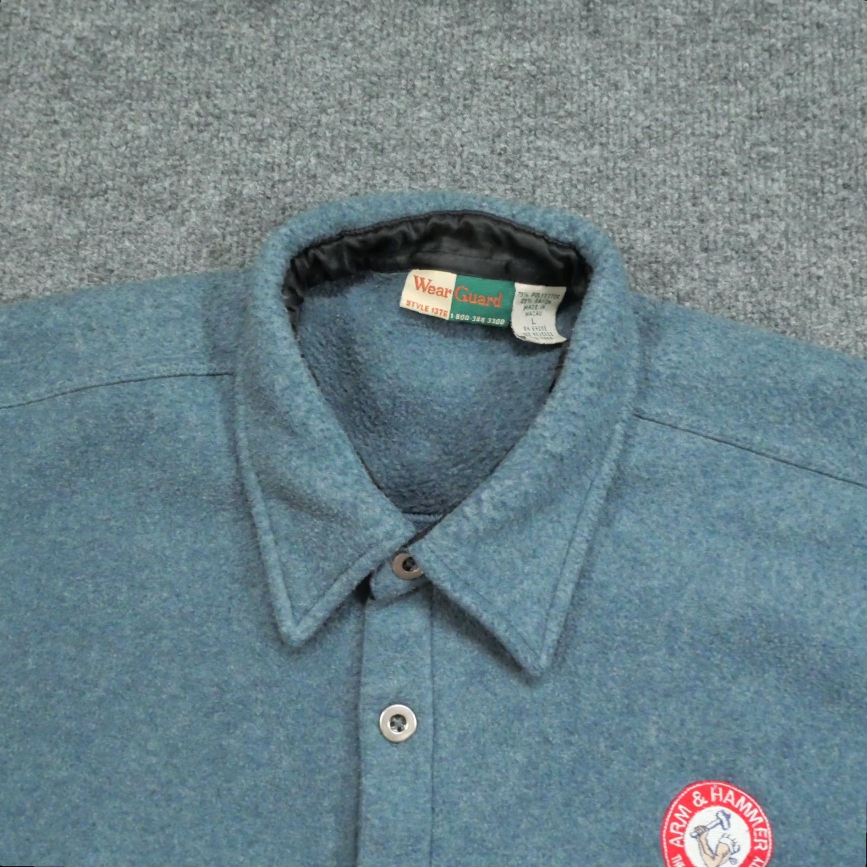 Vintage VINTAGE Wear Guard Arm & Hammer Shirt Adult Large Blue Fleece Button Up Size US L / EU 52-54 / 3 - 3 Thumbnail