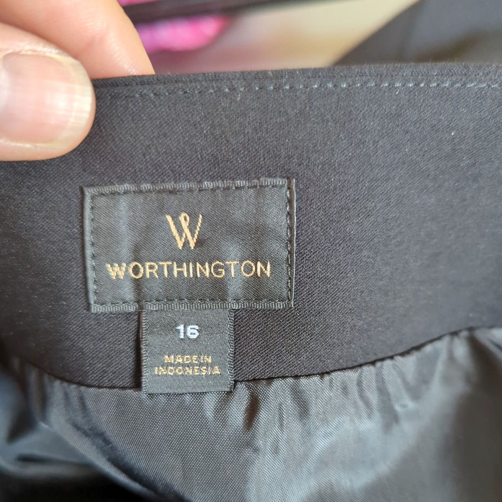 Vintage Womens Skirt Black Ruffle Bottom Size 16 Worthington Knee Length Regular Zip Office Business Womens Size 38" / US 16 / IT 52 - 7 Thumbnail