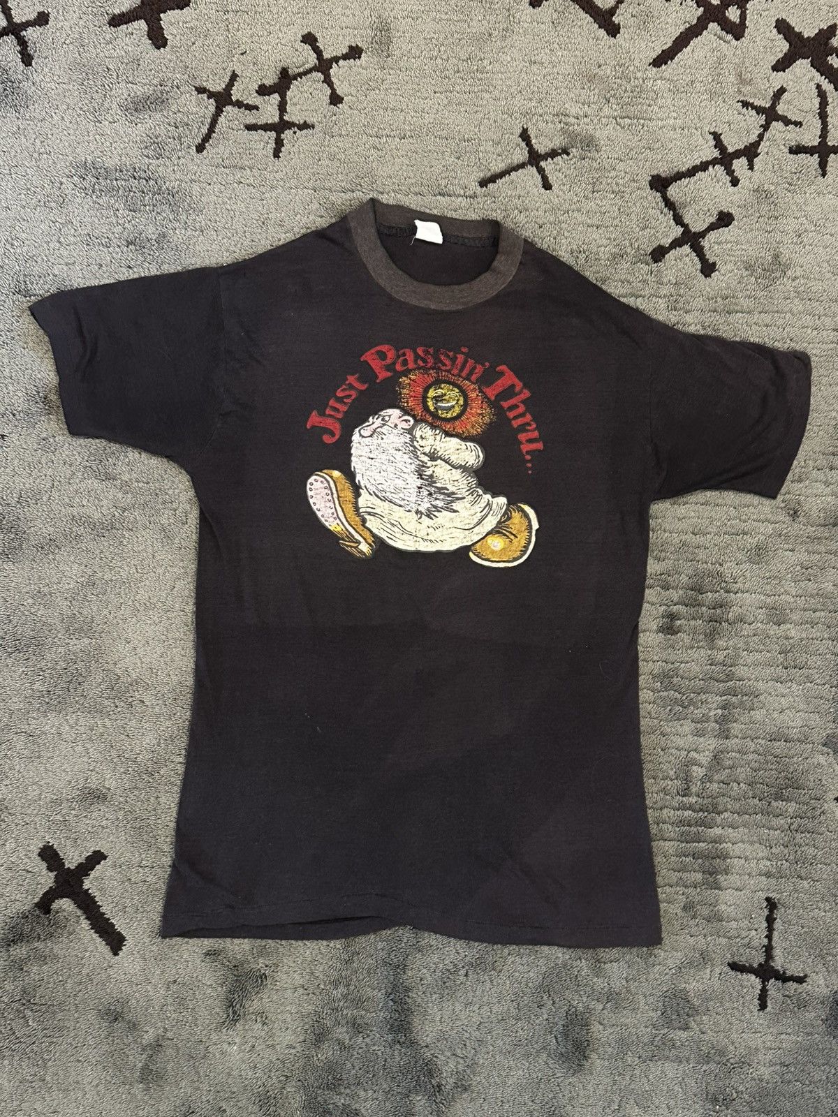 Vintage RARE VINTAGE ROBERT CRUMB “JUST PASSIN THRU” 70’s MR NATURAL Size US M / EU 48-50 / 2 - 1 Thumbnail