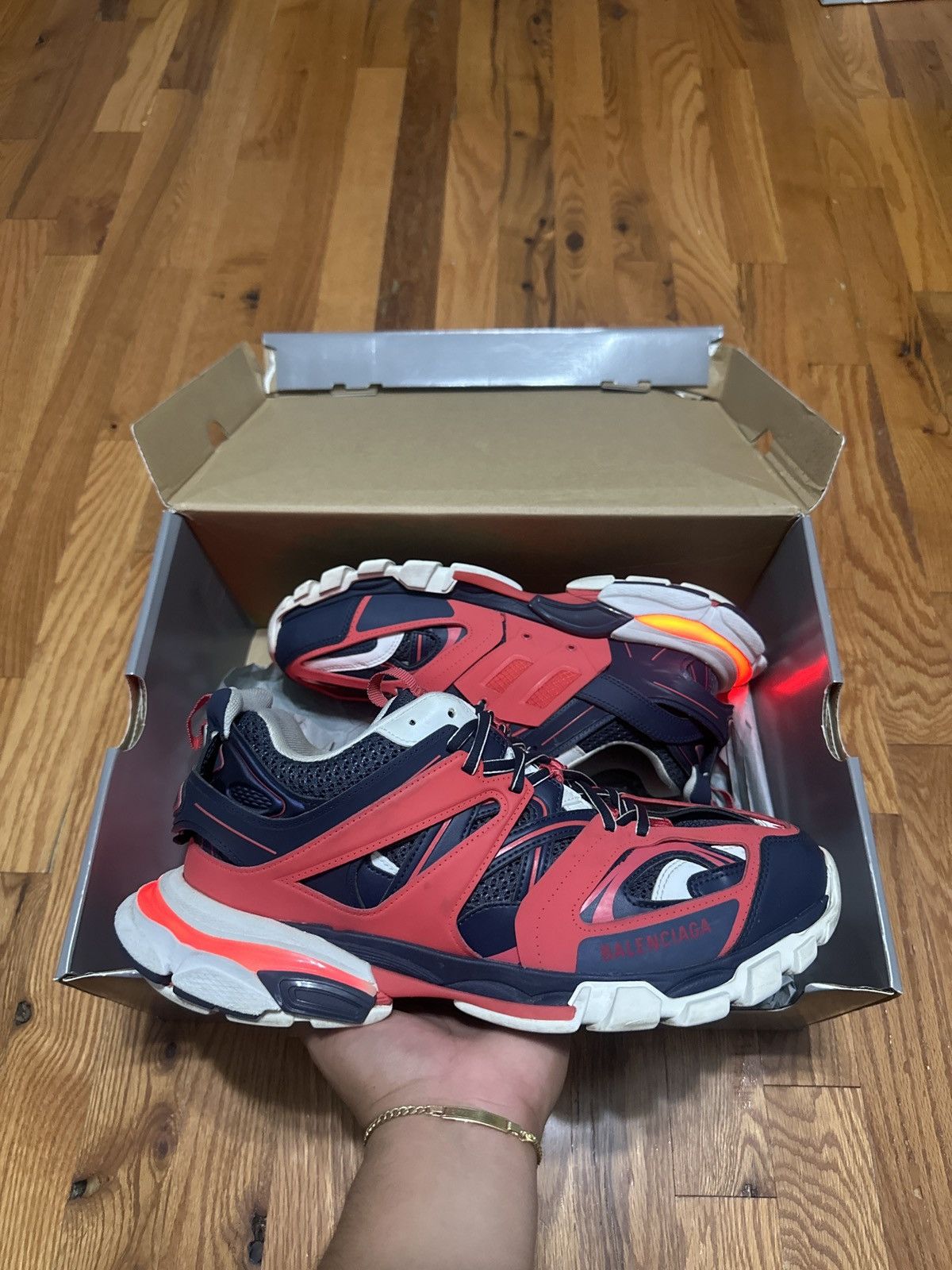 Balenciaga Balenciaga LED Track Red/White Size US 11 / EU 44 - 1 Thumbnail