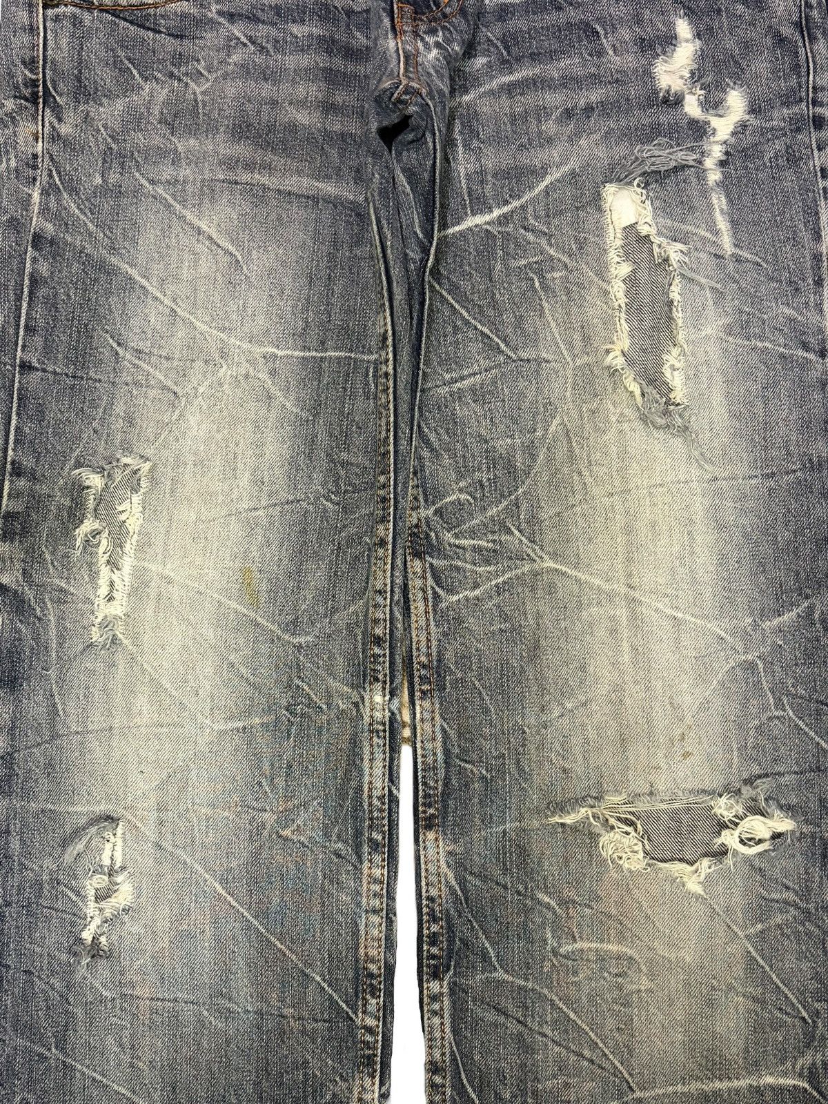 PPFM Vintage Japanese Brand Double Waist Distress Loose Jeans Size US 29 - 3 Thumbnail
