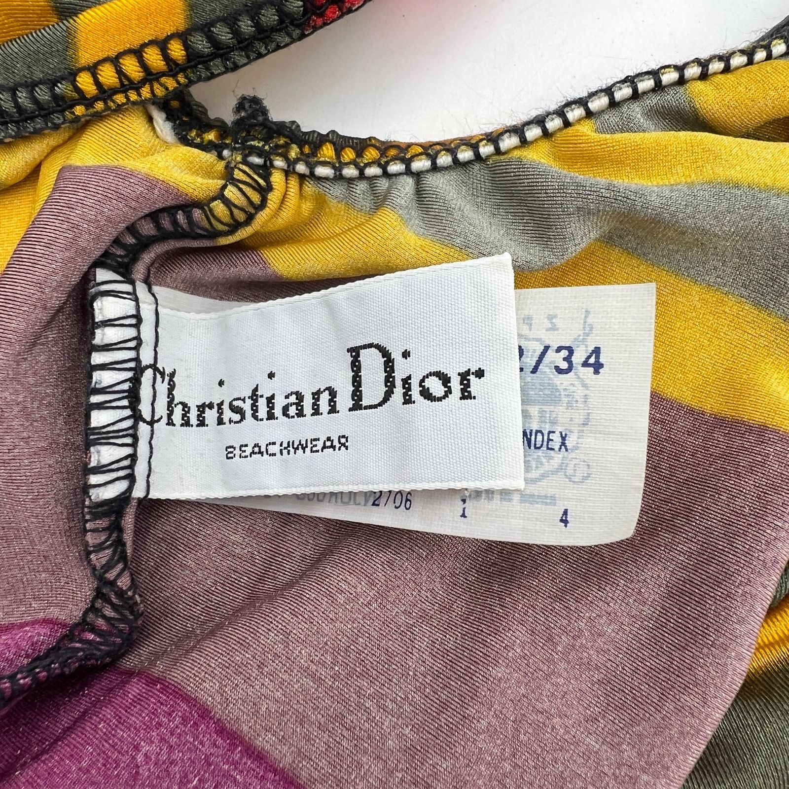 Dior Vintage 80s Christian Dior Beachwear Bikini Striped Size ONE SIZE - 4 Thumbnail
