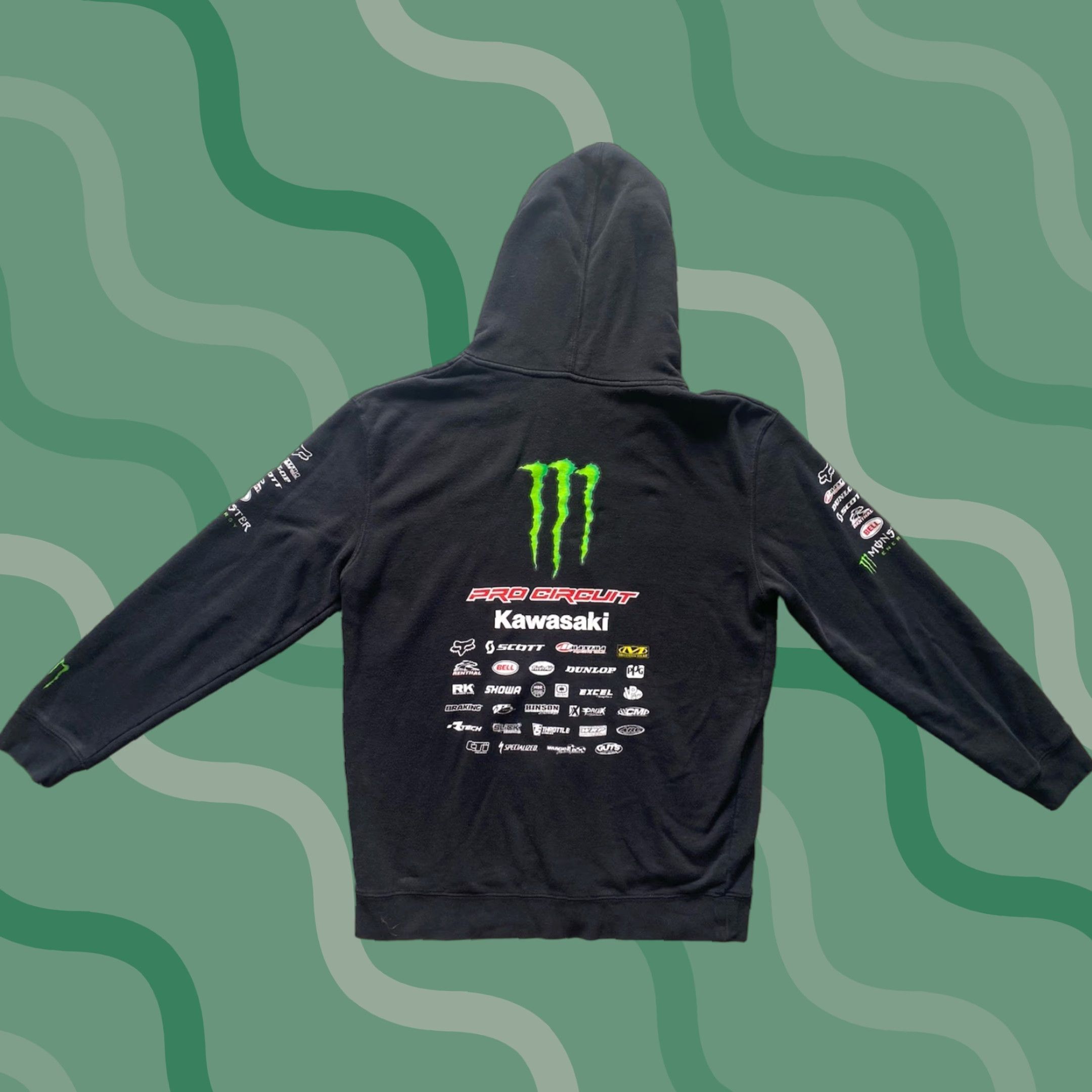 Vintage Pro Circuit Hoodie Full Zip Men’s Large Black Monster Energy Kawasaki Fox Racing Size US L / EU 52-54 / 3 - 1 Thumbnail