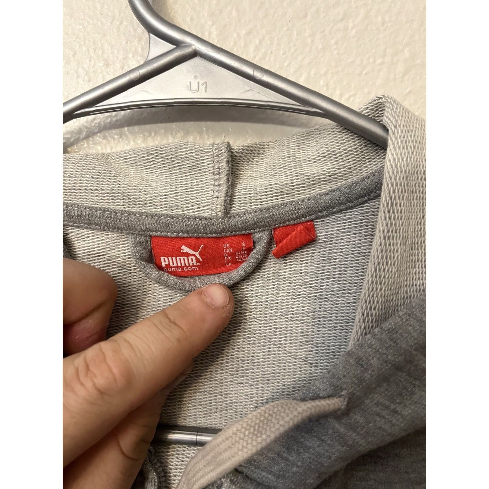Puma PUMA Hoodie Mens Small Gray Solid Big Logo Drawstring Full Zip Size US S / EU 44-46 / 1 - 3 Thumbnail