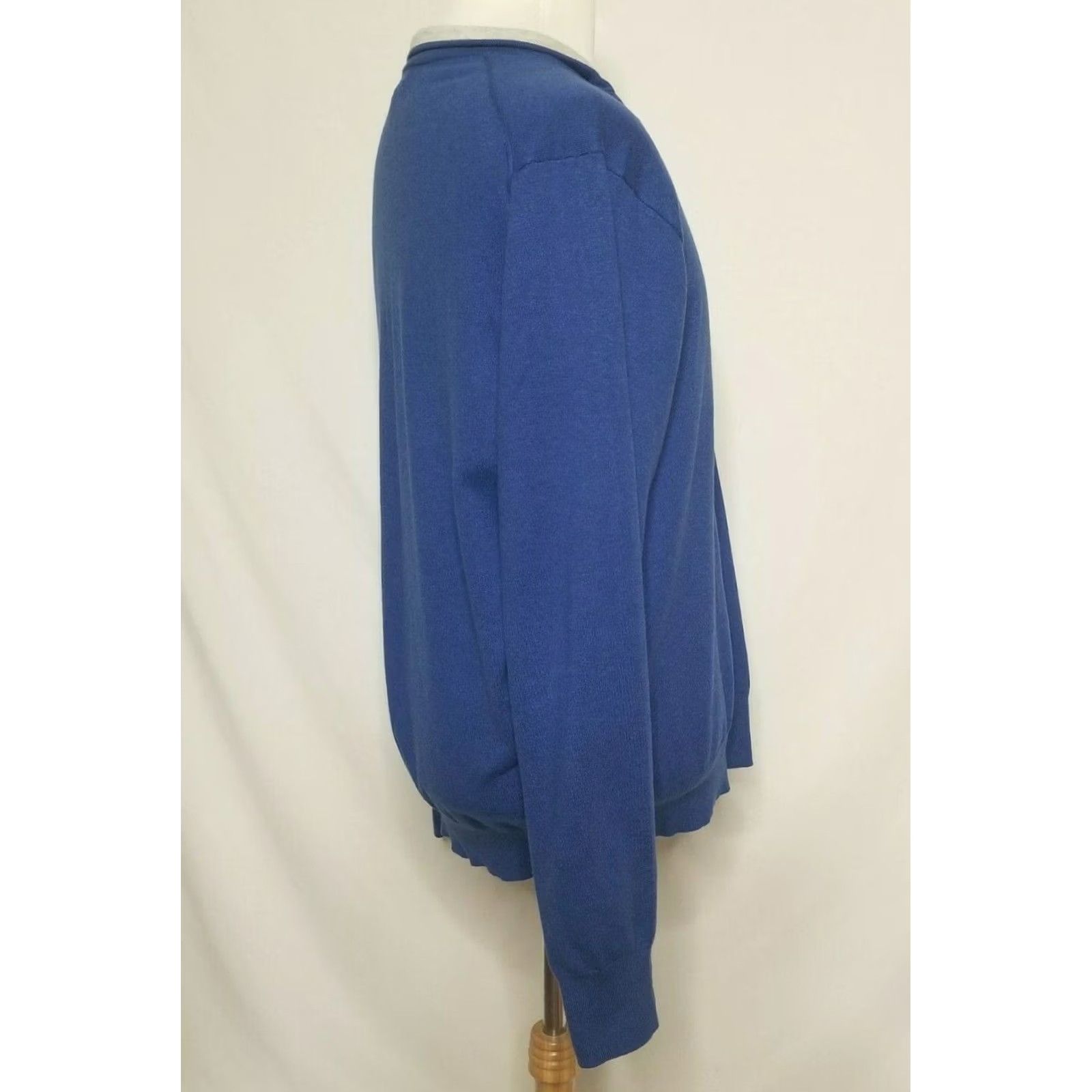 Peter Millar Peter Millar Mens XL Sweater 1/4 Zip Pullover Blue Long Sleeve Mock Neck Knit Cotton Blend Solid Pullover Mens XL Blue 1/4 Zip Mock Neck Size US XL / EU 56 / 4 - 4 Thumbnail