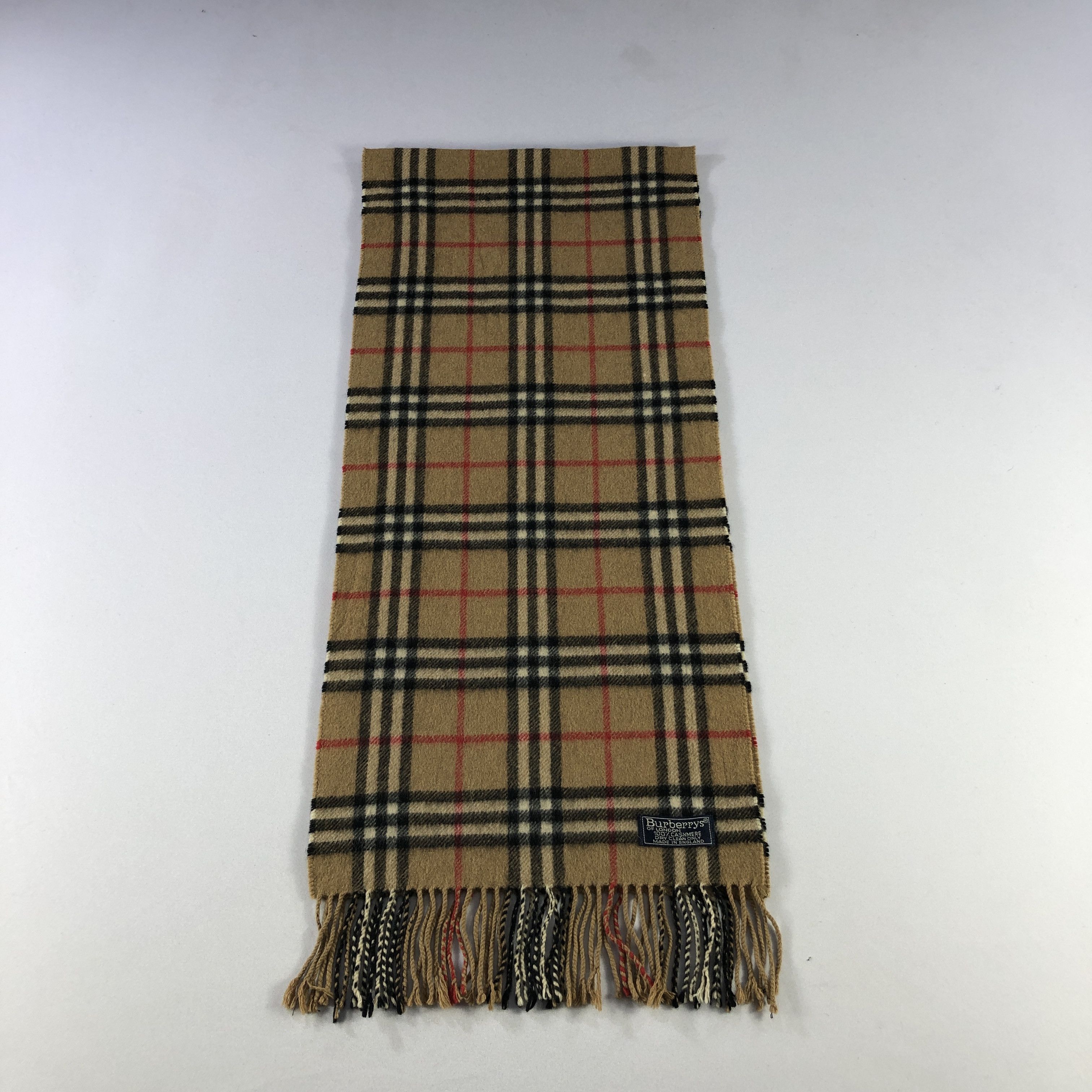 Burberry Burberry Tan Nova Check Cashmere Scarf Muffler V2836 Size ONE SIZE - 2 Thumbnail