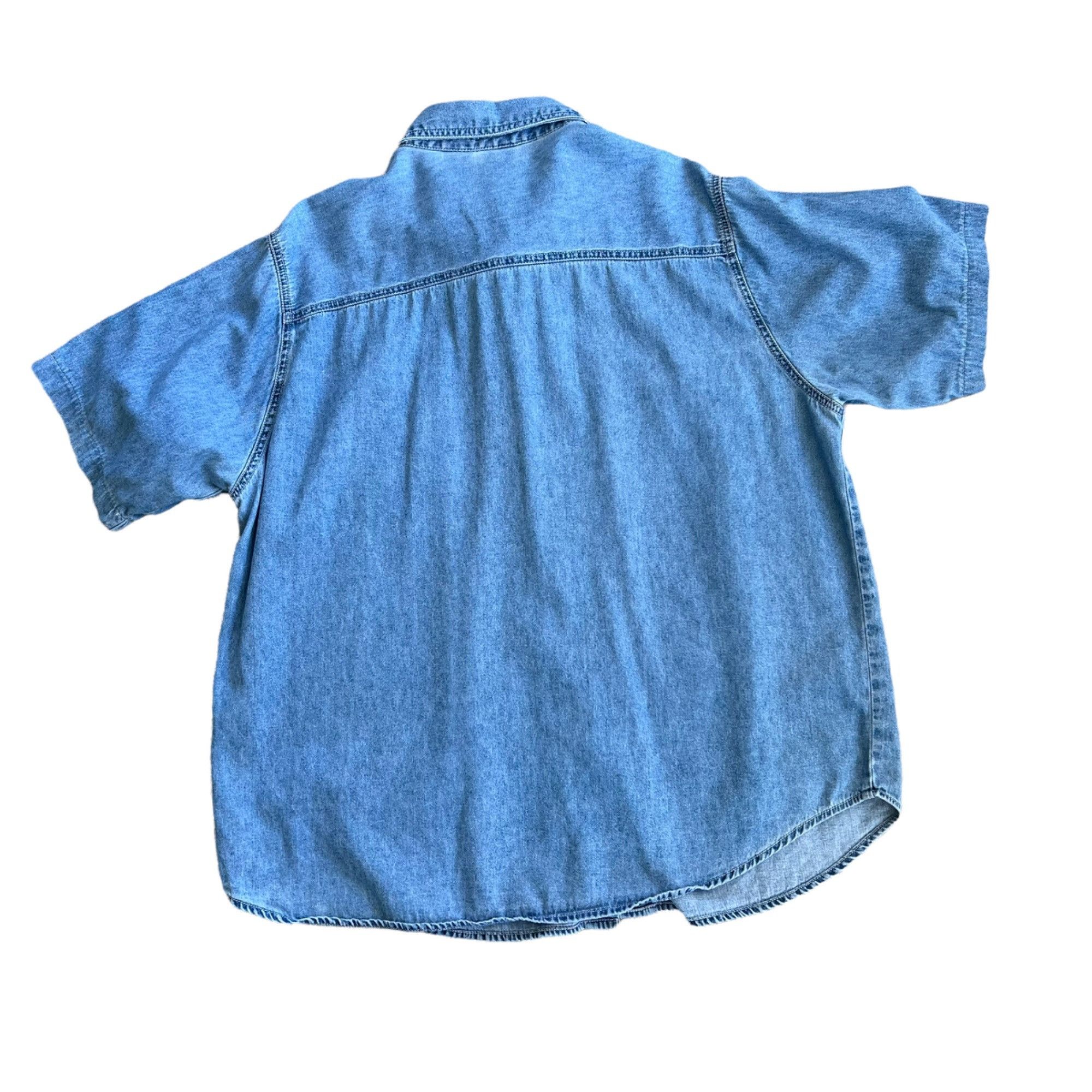 Disney Vintage Mickey Mouse Fall Embroidered Denim Shirt 18 Size XXL / US 16-18 / IT 52-54 - 4 Thumbnail