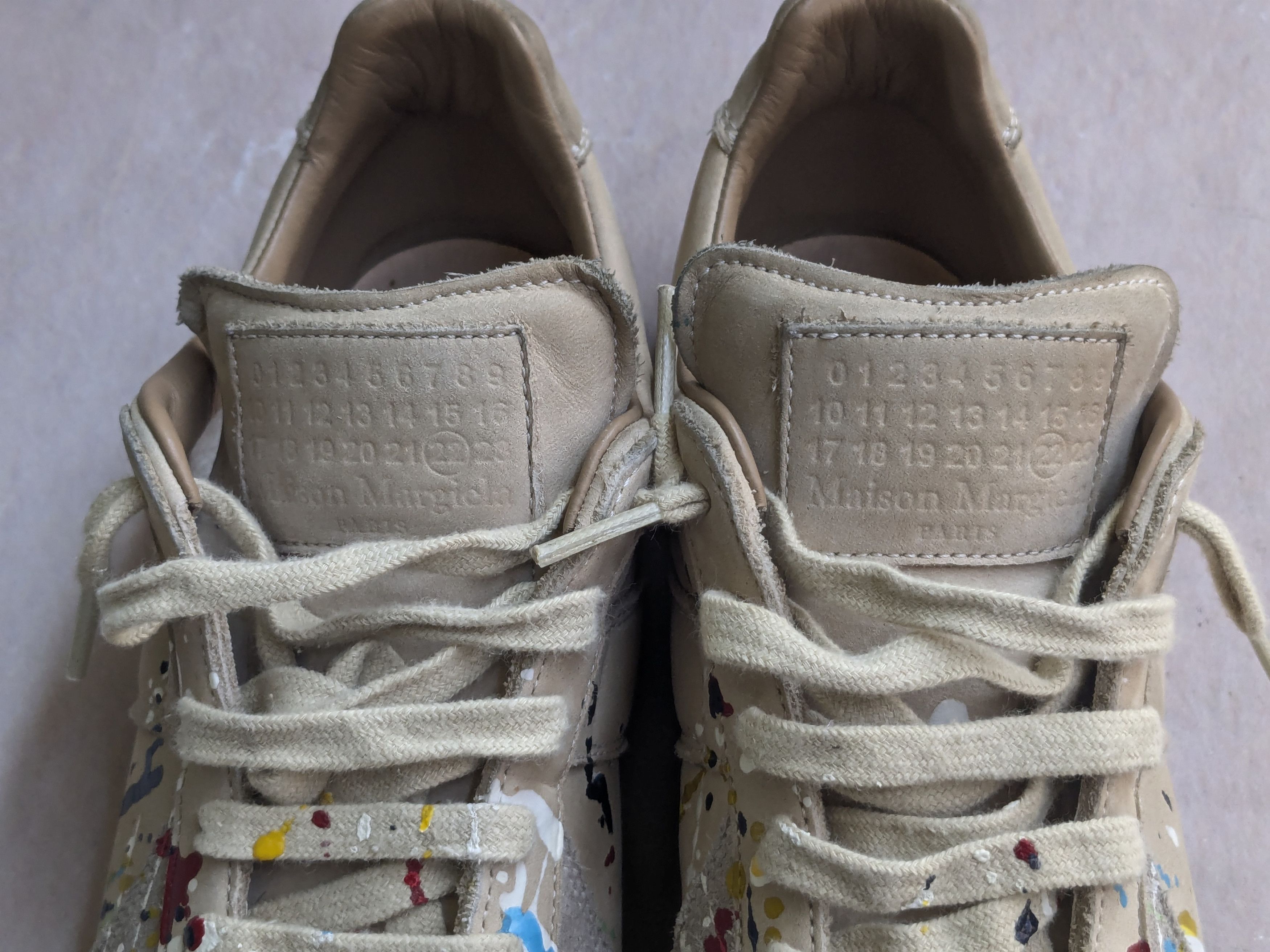 Maison Margiela Maison Margiela GAT Replica Beige Paint 7 40 Suede Leather Size US 7 / EU 40 - 4 Thumbnail