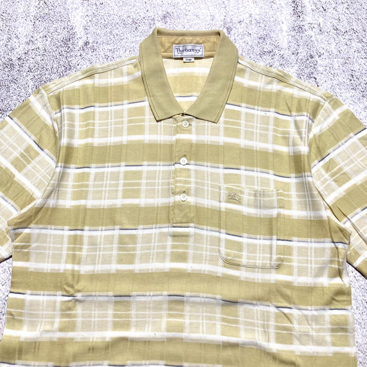 Burberry 1990s Vintage Burberrys Nova Check Pocket Polo Tshirt Luxury Size US L / EU 52-54 / 3 - 2 Thumbnail