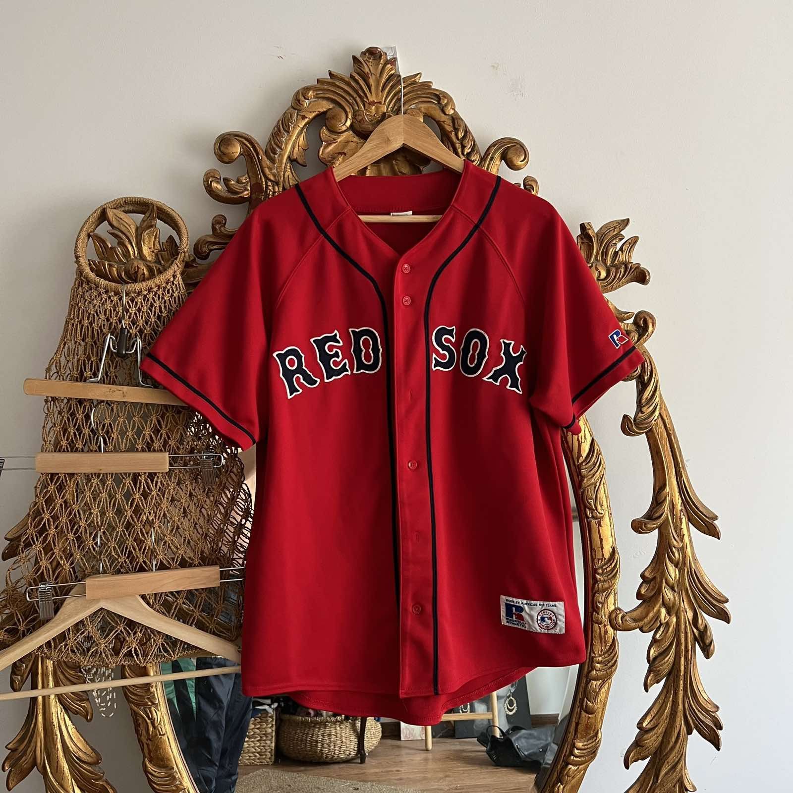 MLB × Russell Athletic × Vintage Vintage Boston Red Sox Russell Athleric Red Jersey Tee Size US L / EU 52-54 / 3 - 1 Thumbnail