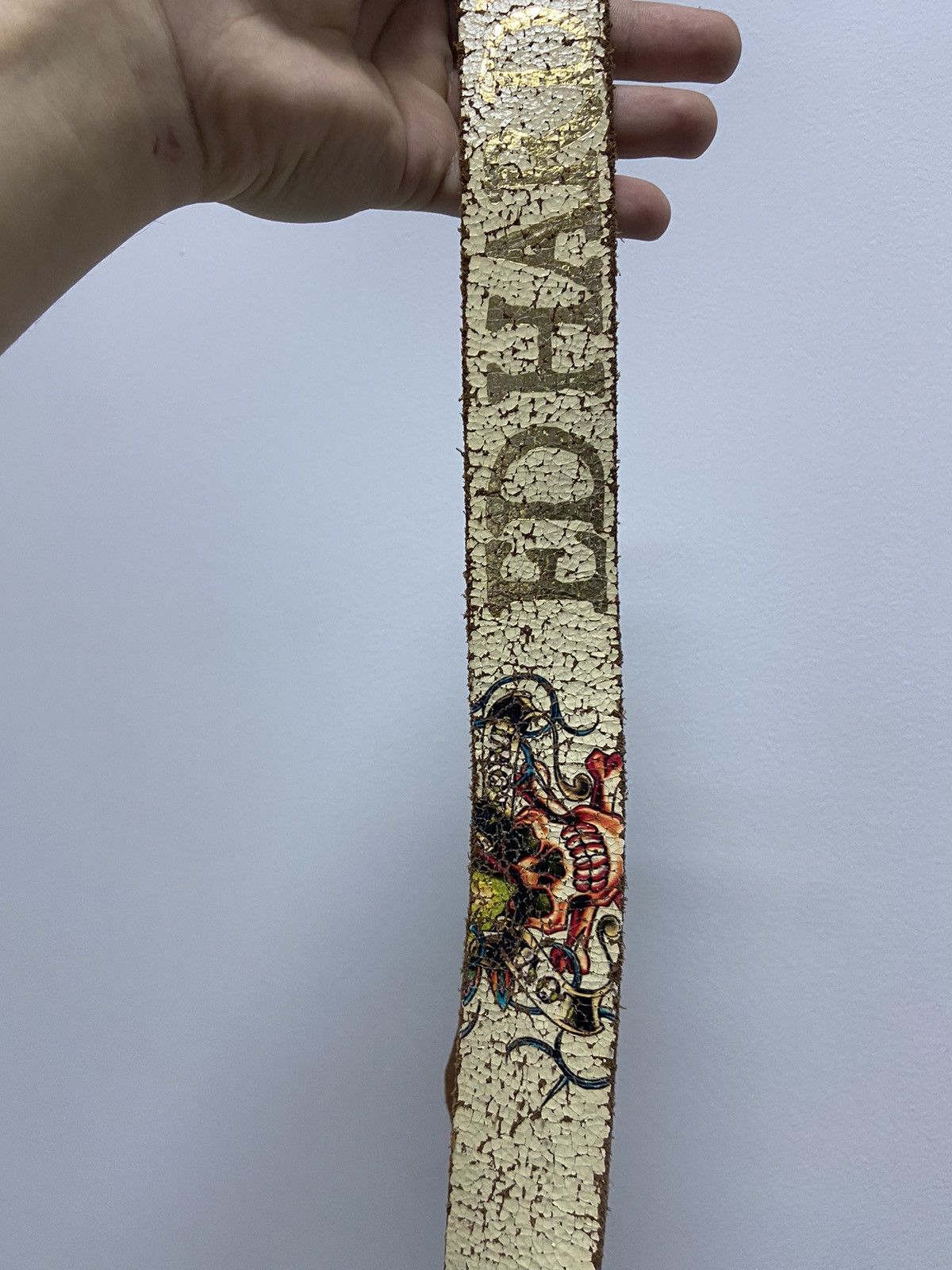Ed Hardy × Vintage Ed Hardy Vintage All Print Belt Skull Tattoo Y2K leather Size ONE SIZE - 5 Thumbnail