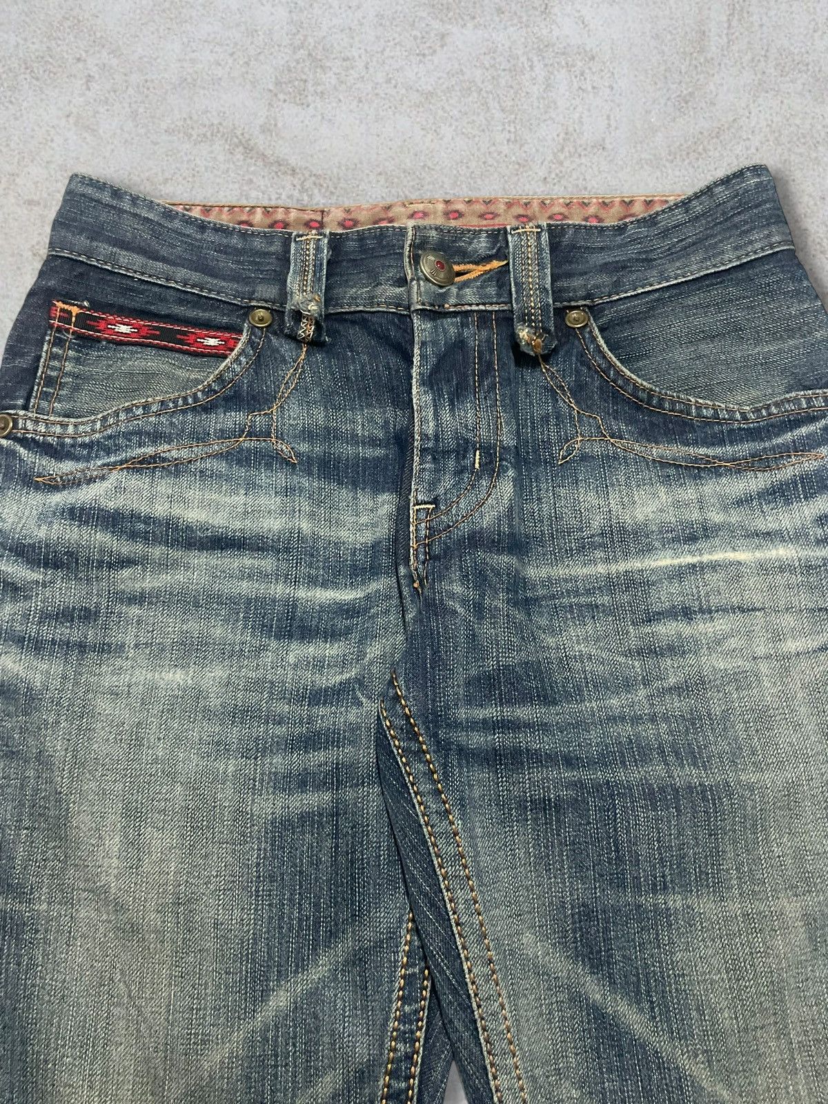 Edwin Vintage Edwin EV Navajo Motifs Blue Wash Cowboy Style Jeans Size US 29 - 8 Thumbnail