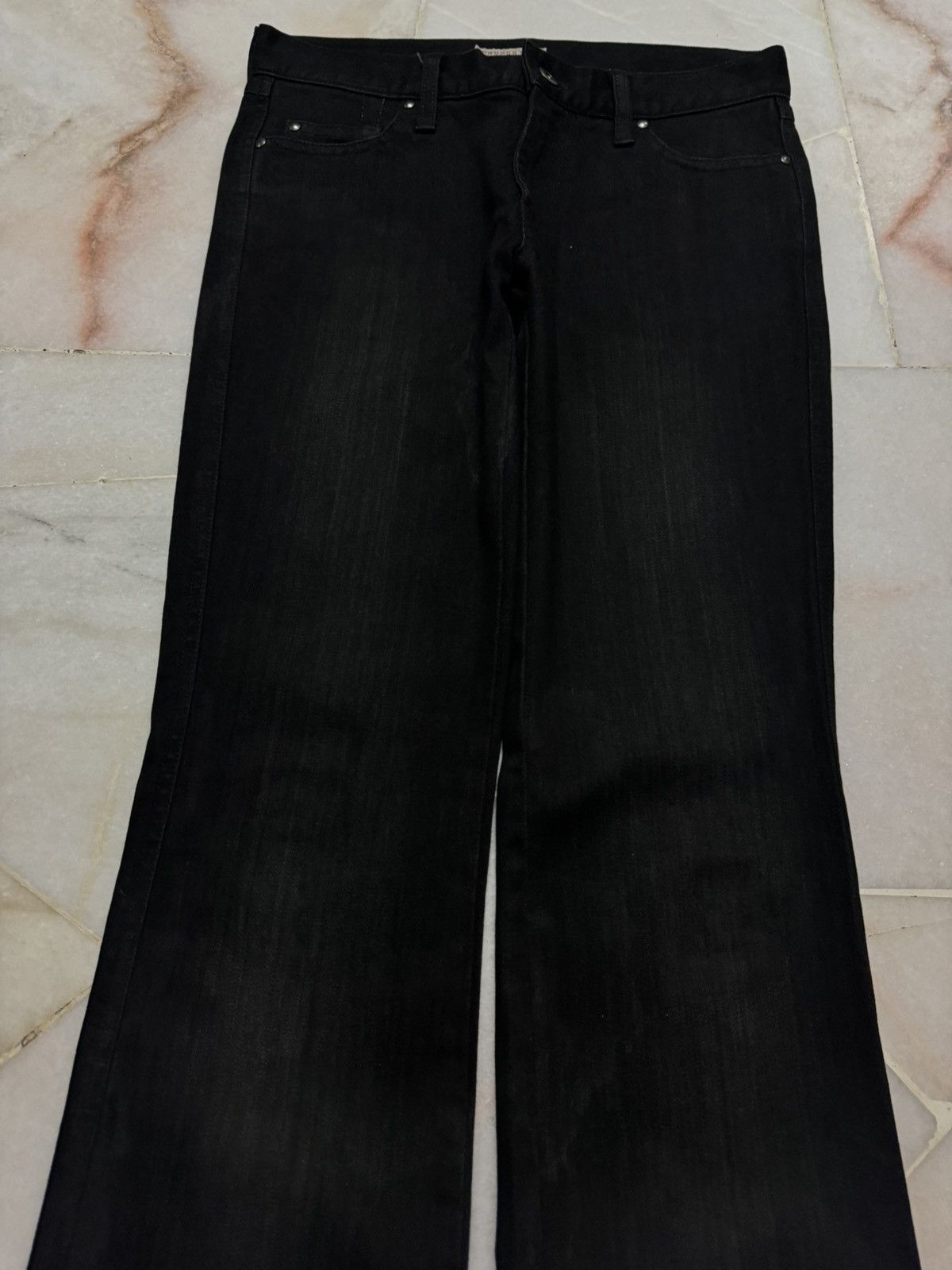 Tornado Mart SLIM FLARED 90's STYLE JAPANESE STONE WASHED SUPER BLACK Size US 28 / EU 44 - 3 Thumbnail
