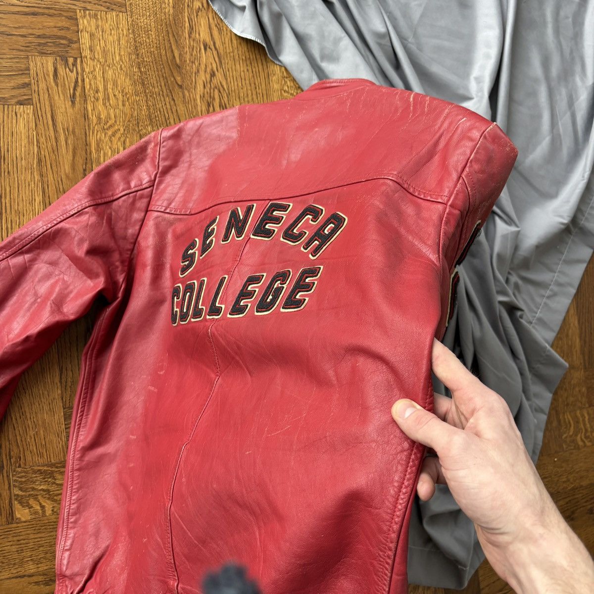 Vintage True Vintage Leather Jacket College Letterman 1960s 1970s Size US L / EU 52-54 / 3 - 8 Thumbnail