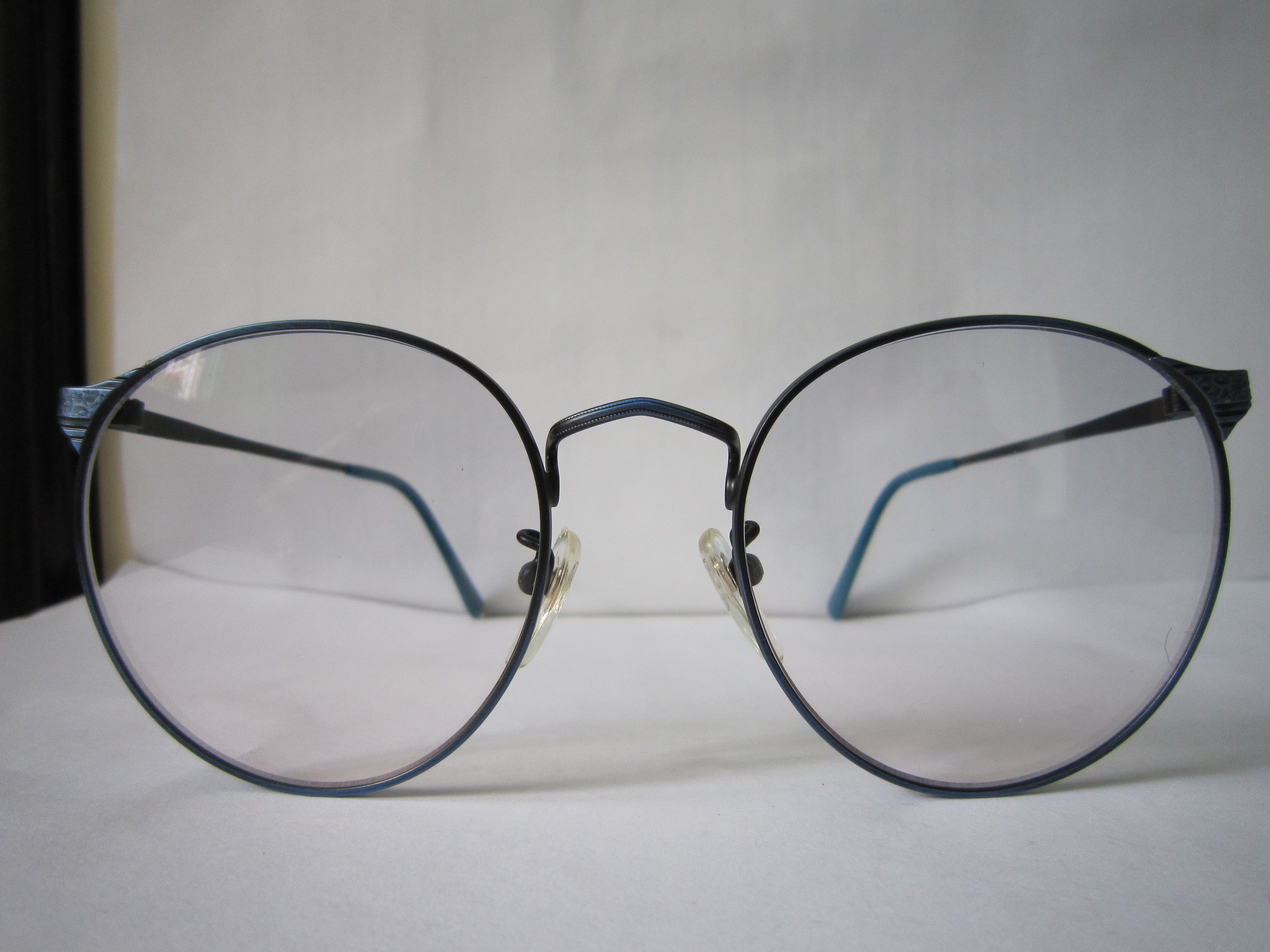 Vintage Vintage 80s TURA Bue Round Eyeglasses Frame Size ONE SIZE - 1 Thumbnail