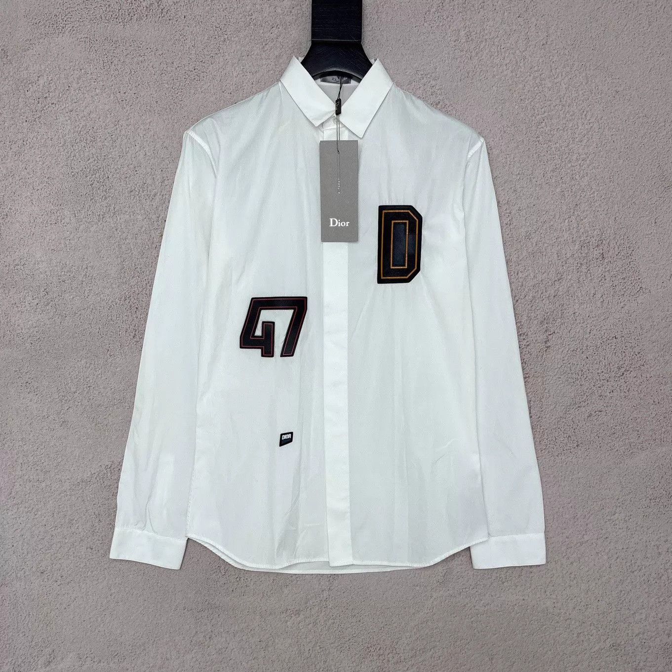 Dior Dior White Leather CD Embroidered Long Sleeve Shirt Size US XS / EU 42 / 0 - 1 Thumbnail