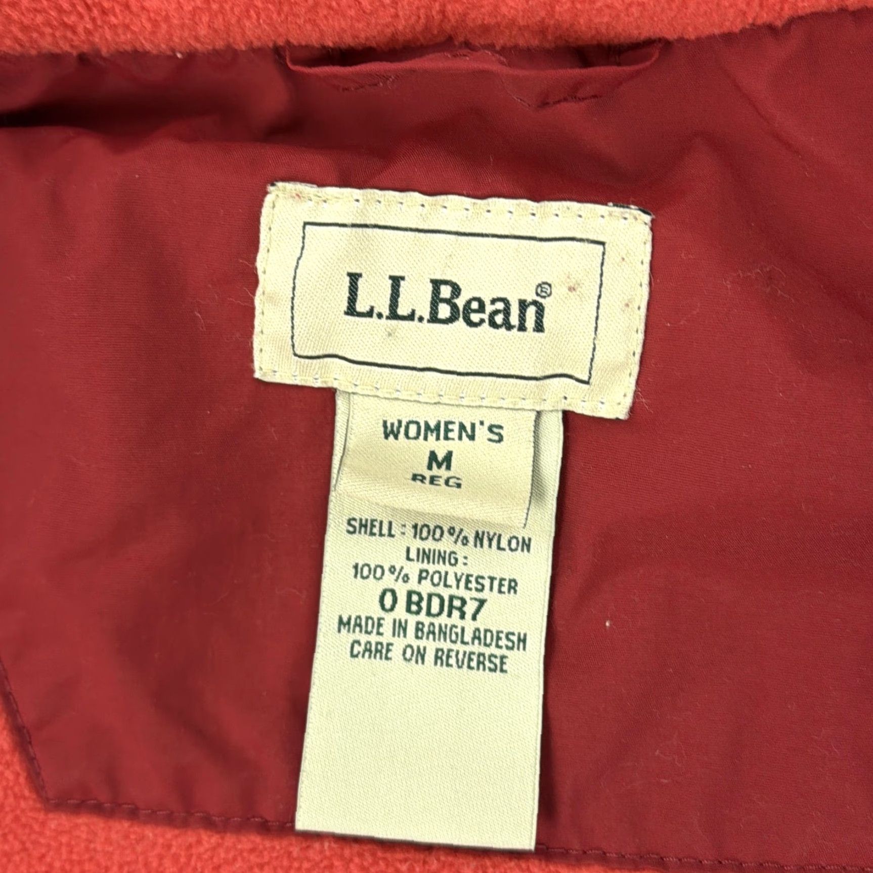 Vintage LL Bean Vest Womens Medium Red Fleece Lined Full Zip Nylon Outdoor Hiking Size M / US 6-8 / IT 42-44 - 3 Thumbnail