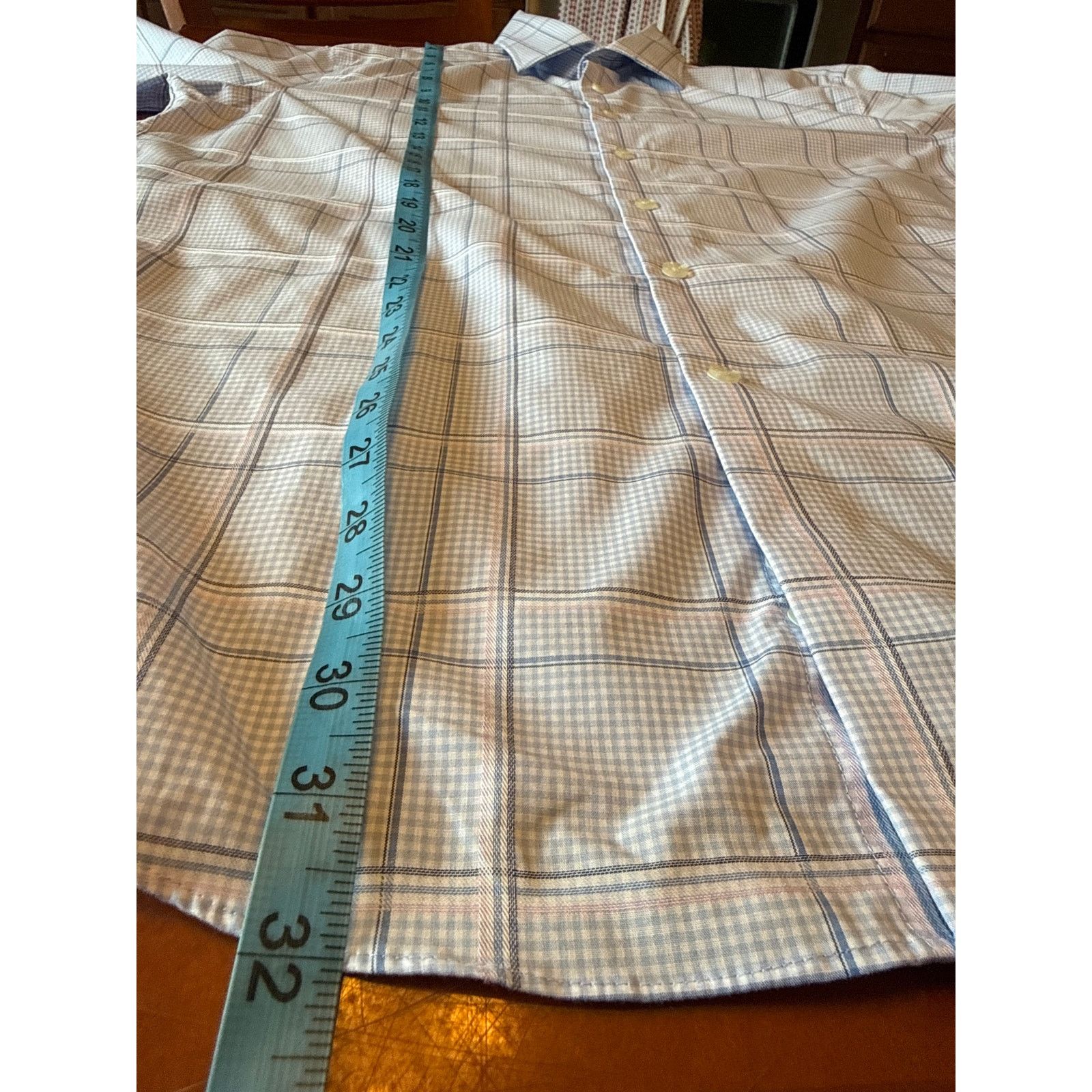 Michael Kors Michael Kors Light Blue Plaid Men Performance Dress Shirt L Size US L / EU 52-54 / 3 - 4 Thumbnail