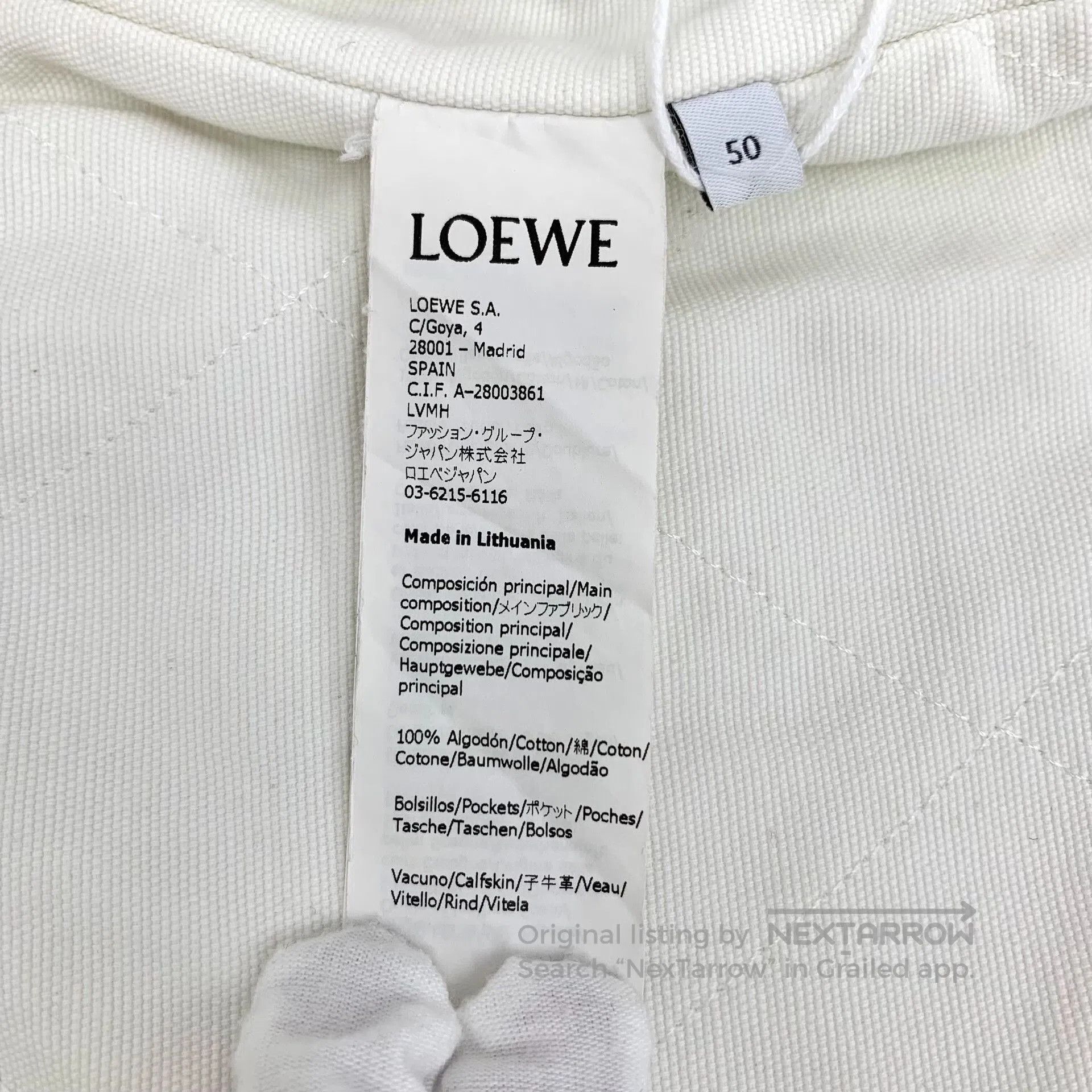 Loewe Loewe White Diamond Quilted Cotton Hooded Jacket. Size US L / EU 52-54 / 3 - 7 Thumbnail