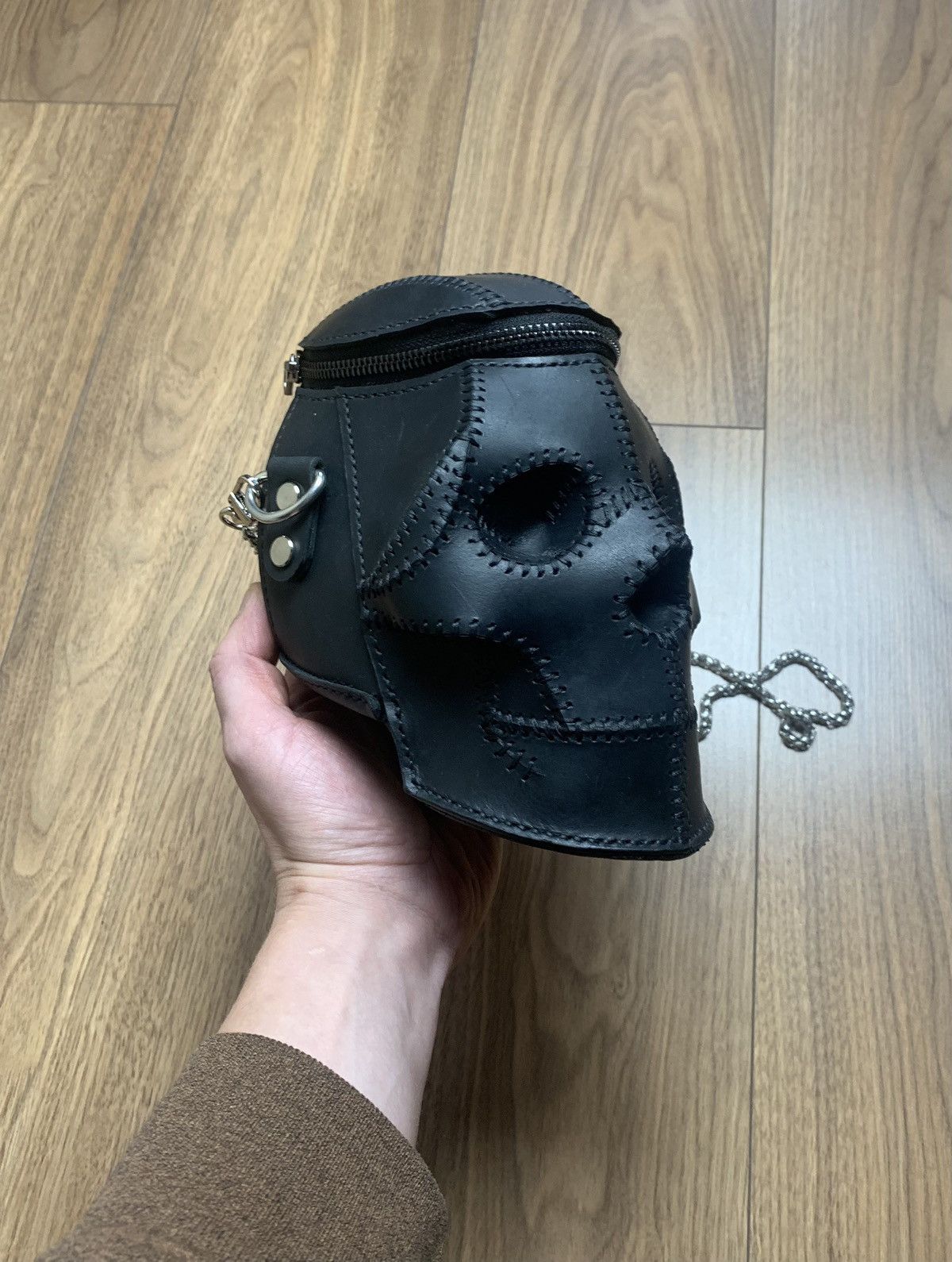 Handmade Handmade leather skull bag made of genuine leather Size ONE SIZE - 2 Thumbnail