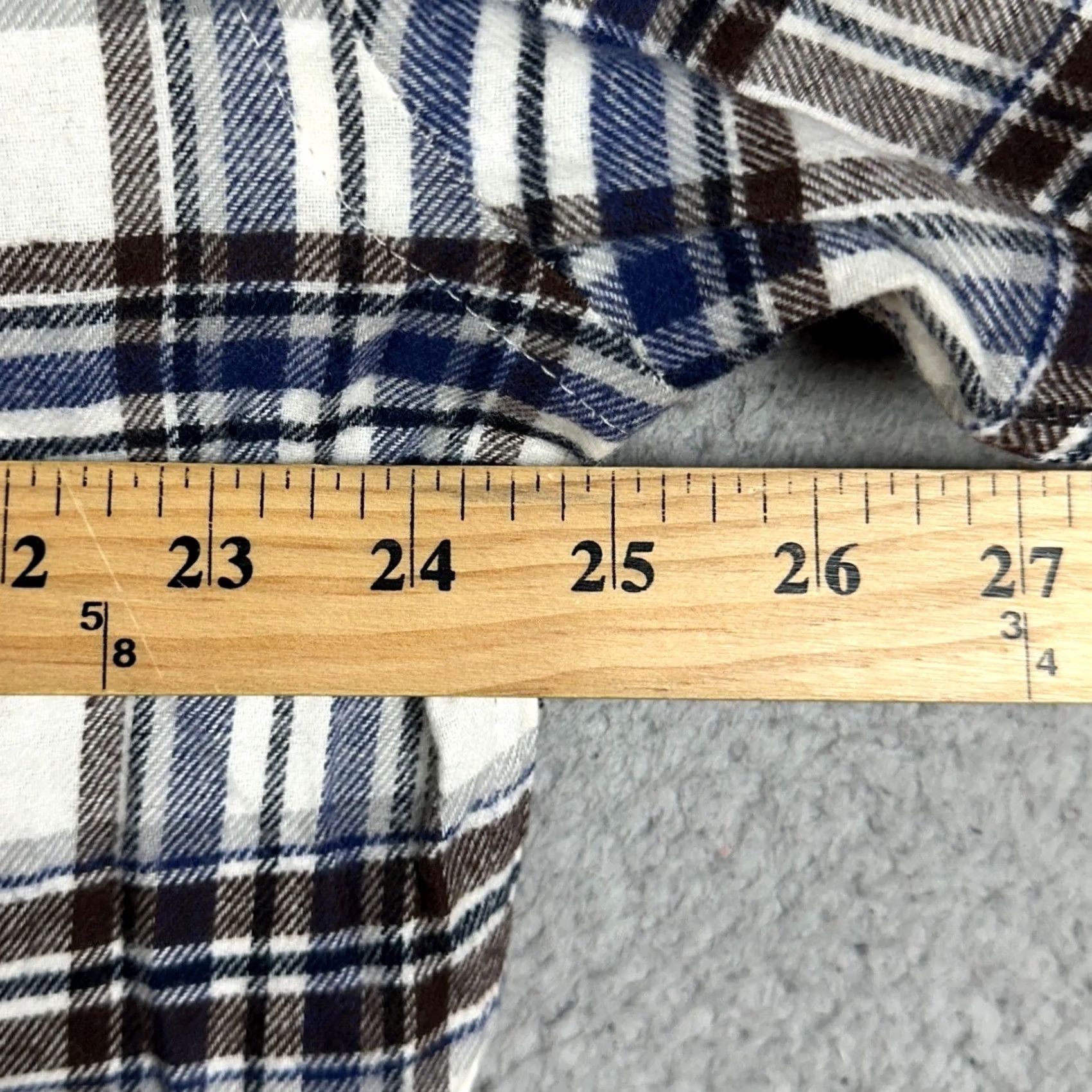 Croft & Barrow Croft & Barrow Shirt Mens L Blue Brown Plaid Flannel Button-Down Pocket Casual Workwear Winter Fall Size US L / EU 52-54 / 3 - 6 Thumbnail