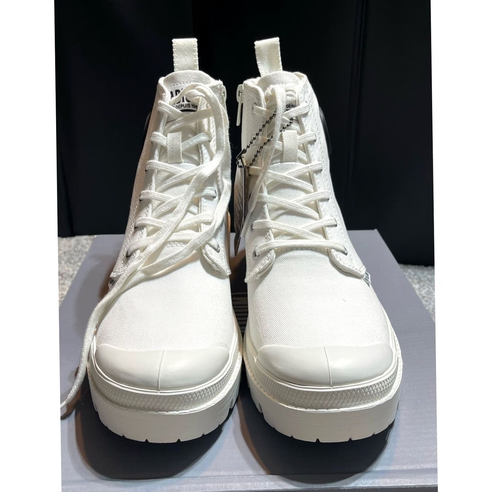 Palladium Palladium Canvas Boot 10 90s Revival Minimalist Grunge Clean Girl Gorpcore Comfy Women Boots Casual Travel Combat Ankle Lace Up White Rubber Shoes Size US 8 / IT 38 - 3 Thumbnail