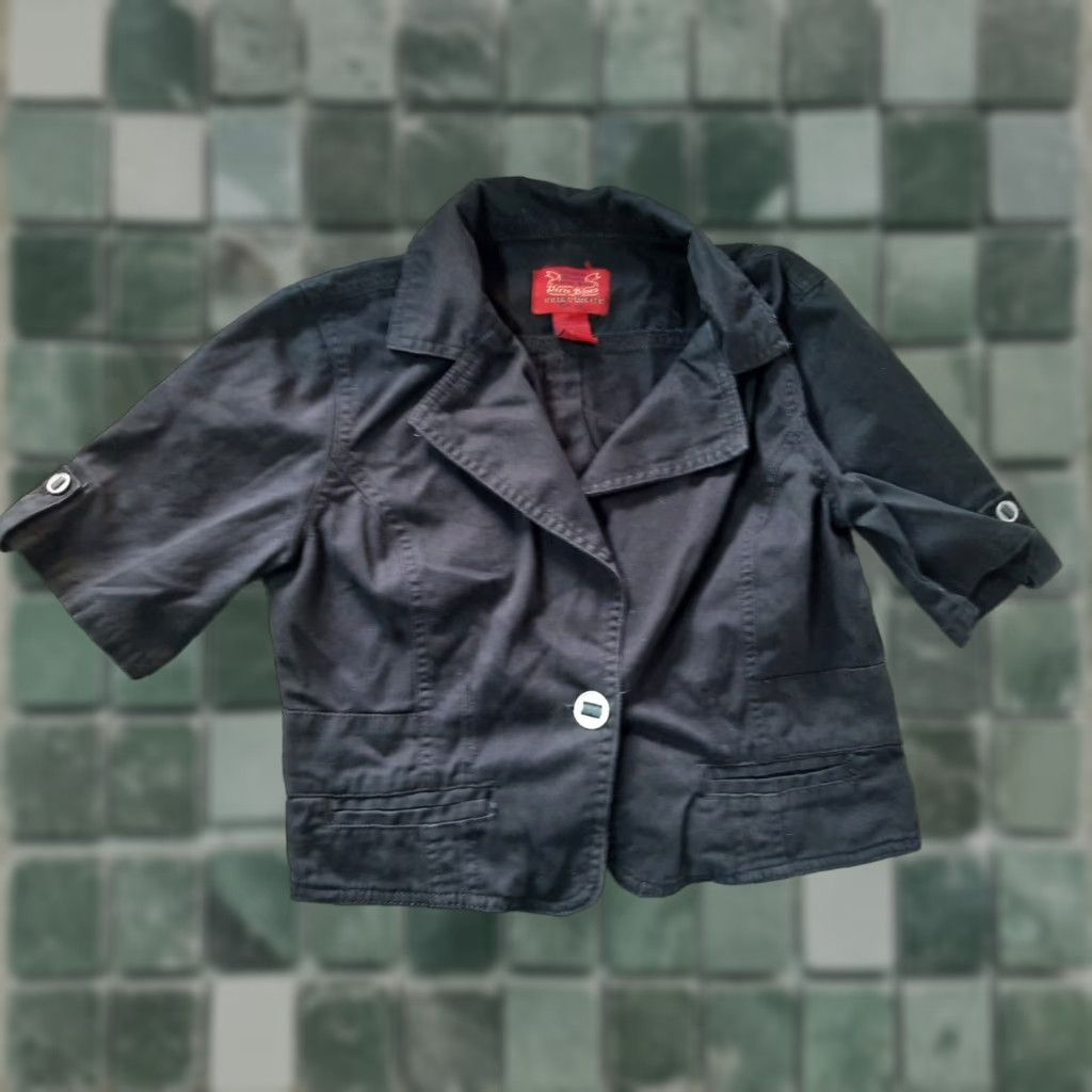 Vintage Paris Blues Jacket outerwear Black Juniors Small Button Down 1 Button Cotton Jacket S Womens Size S / US 4 / IT 40 - 1 Thumbnail