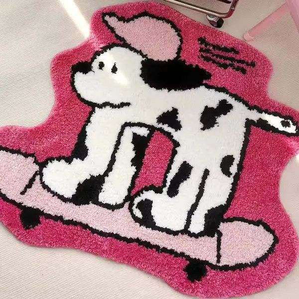 VIBE Design Cartoon Funny Dog Plush Carpet Rug Doormat Size ONE SIZE - 8 Thumbnail