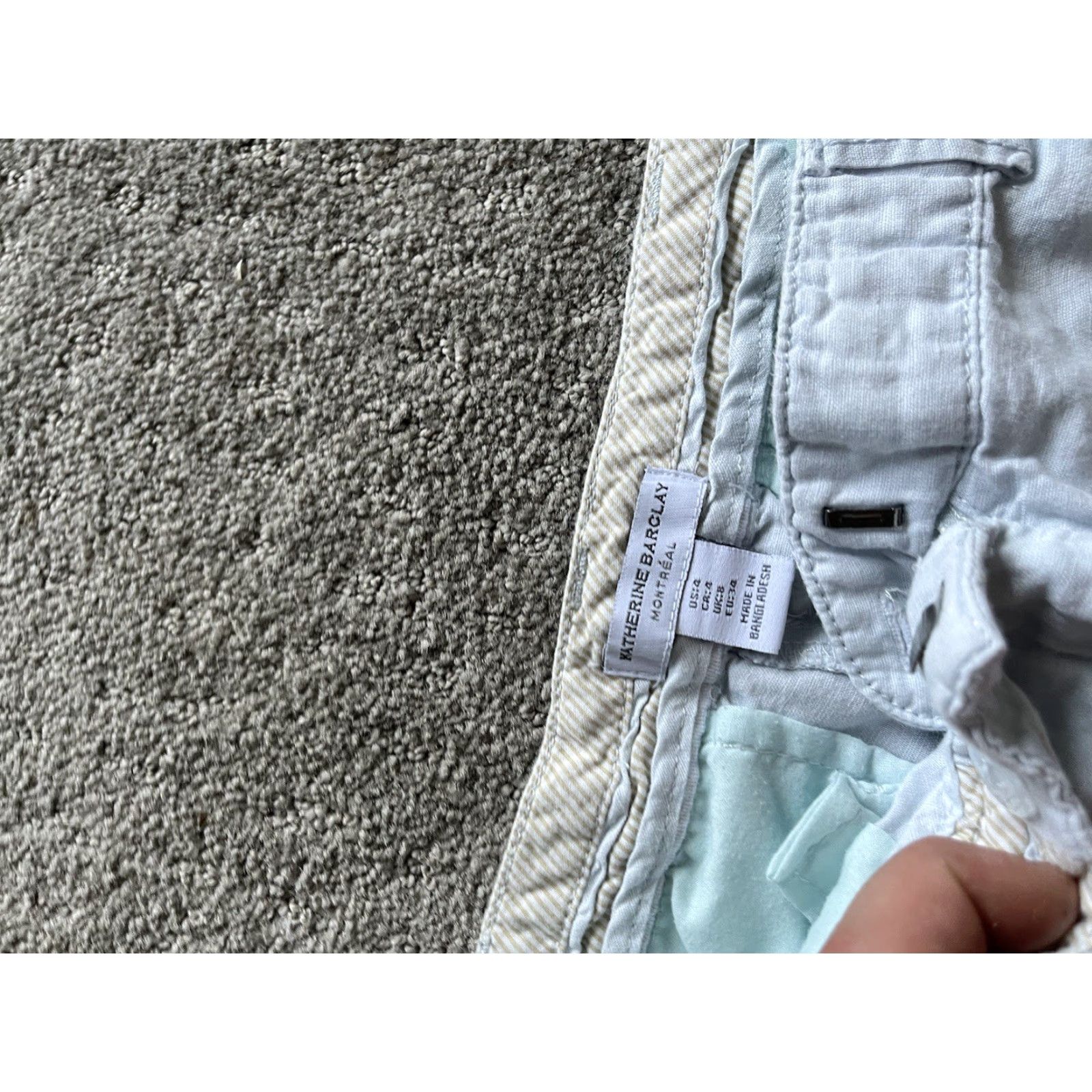 Vintage WOMEN'S KATHERINE BARCLAY Bermuda Shorts Light BLUE LINEN AND COTTON Size 4 Blue 3D 40s 50s 60s 70s Air Force Vintage: No Womens Size 27" / US 4 / IT 40 - 3 Thumbnail