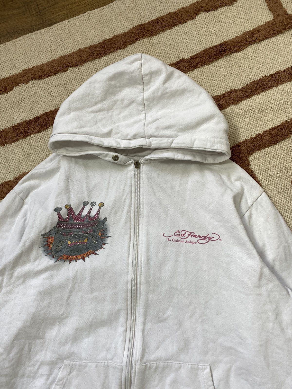 Ed Hardy VINTAGE ED HARDY PUG LOGO 2000s ZIP UP HOODIE Size L / US 10 / IT 46 - 7 Thumbnail
