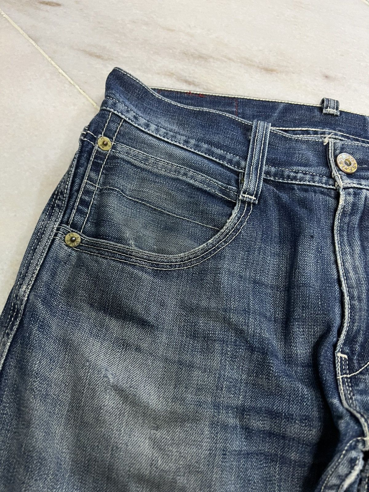 Levi's × Levi's Vintage Clothing 💥Vintage Levis 504 Distressed Mud Wash Jean Size US 32 / EU 48 - 9 Thumbnail