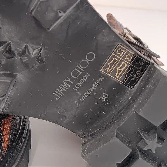 Jimmy Choo Jimmy Choo Youth II Cuoio Snake Print Leather Biker Boots-36 Size US 6 / IT 36 - 16 Thumbnail