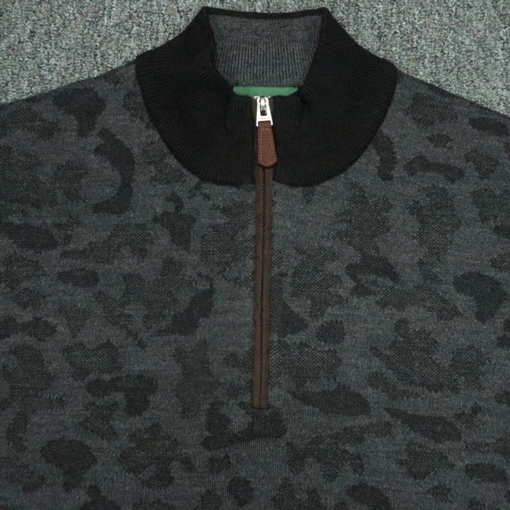 Orvis Orvis Mens Sweater L Gray Wool 1/4 Zip Mock Neck Pullover Camouflage Jumper Knit Casual Business Travel 2.0 Size US L / EU 52-54 / 3 - 2 Thumbnail