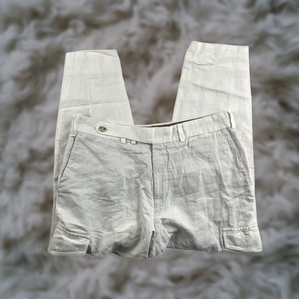 Suitsupply Suit Supply Men’s Blake Cargo Cropped Pants White 32x24 Linen Blend Size US 32 / EU 48 - 1 Thumbnail