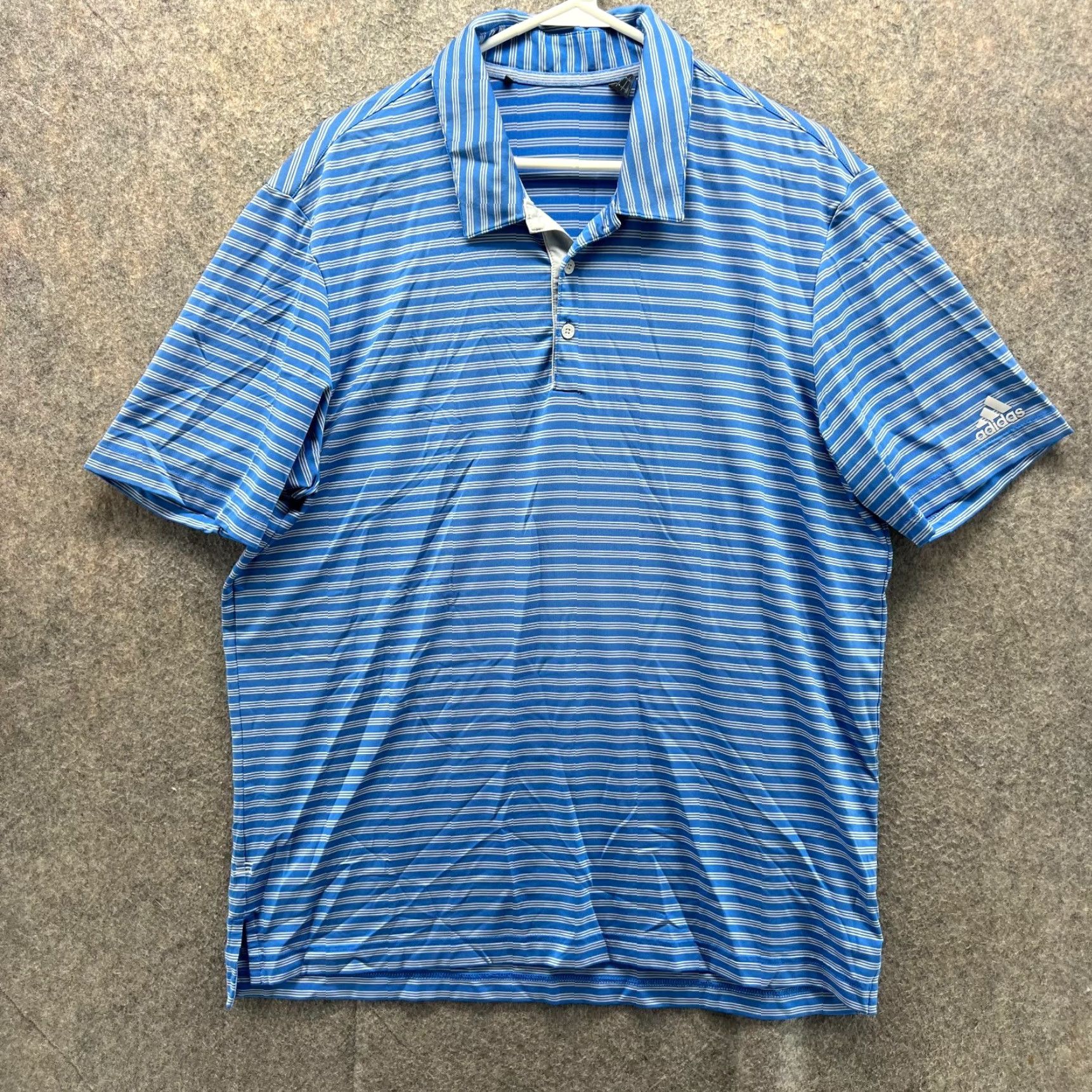 Adidas Adidas Polo Shirt Mens Large Blue Striped Golf Golfer Ultimate 2.0 Knit Athletic Shirt Size US L / EU 52-54 / 3 - 2 Thumbnail