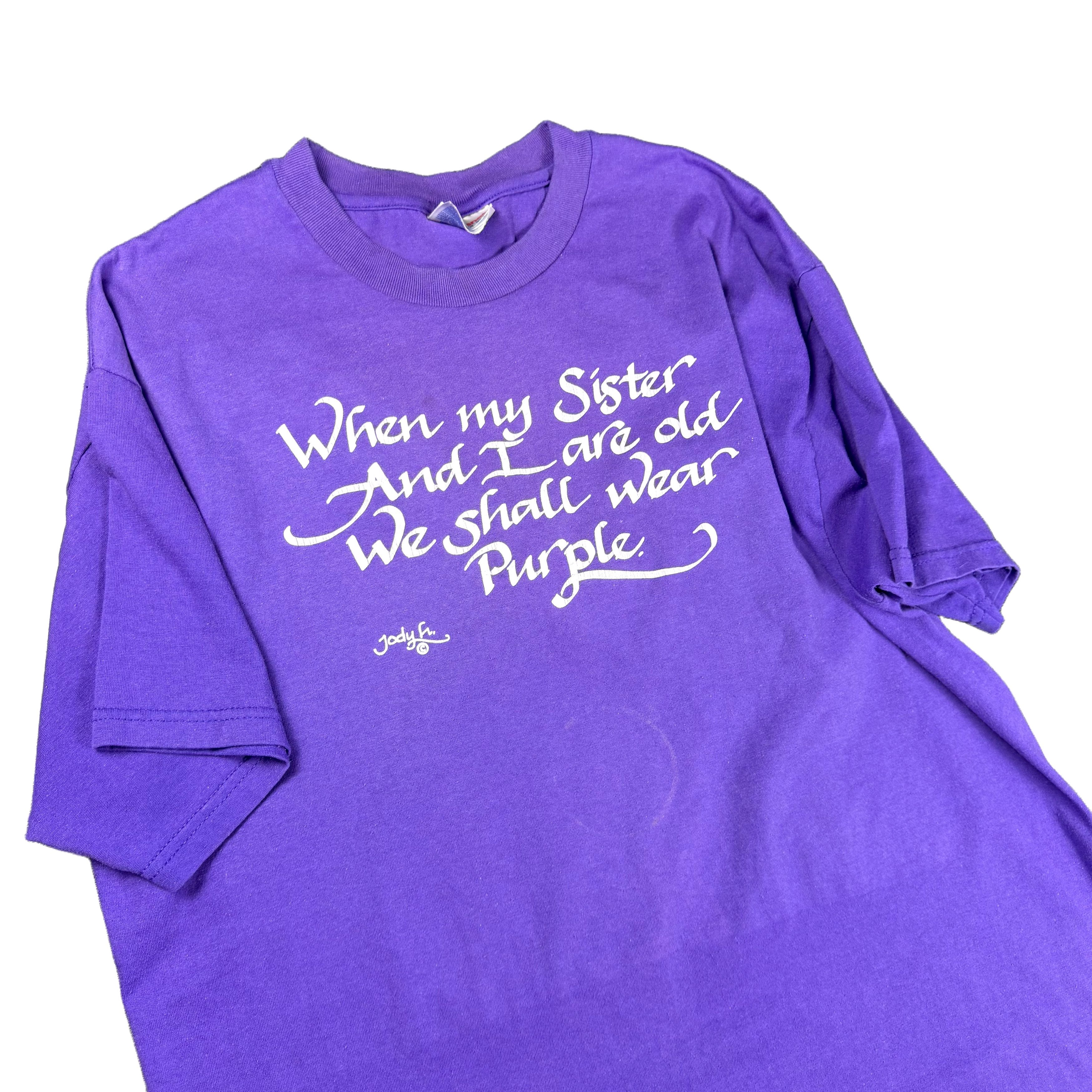 Vintage Vintage Hanes Heavyweight We Shall Wear Purple Jody H Tee XL Size US XL / EU 56 / 4 - 4 Thumbnail