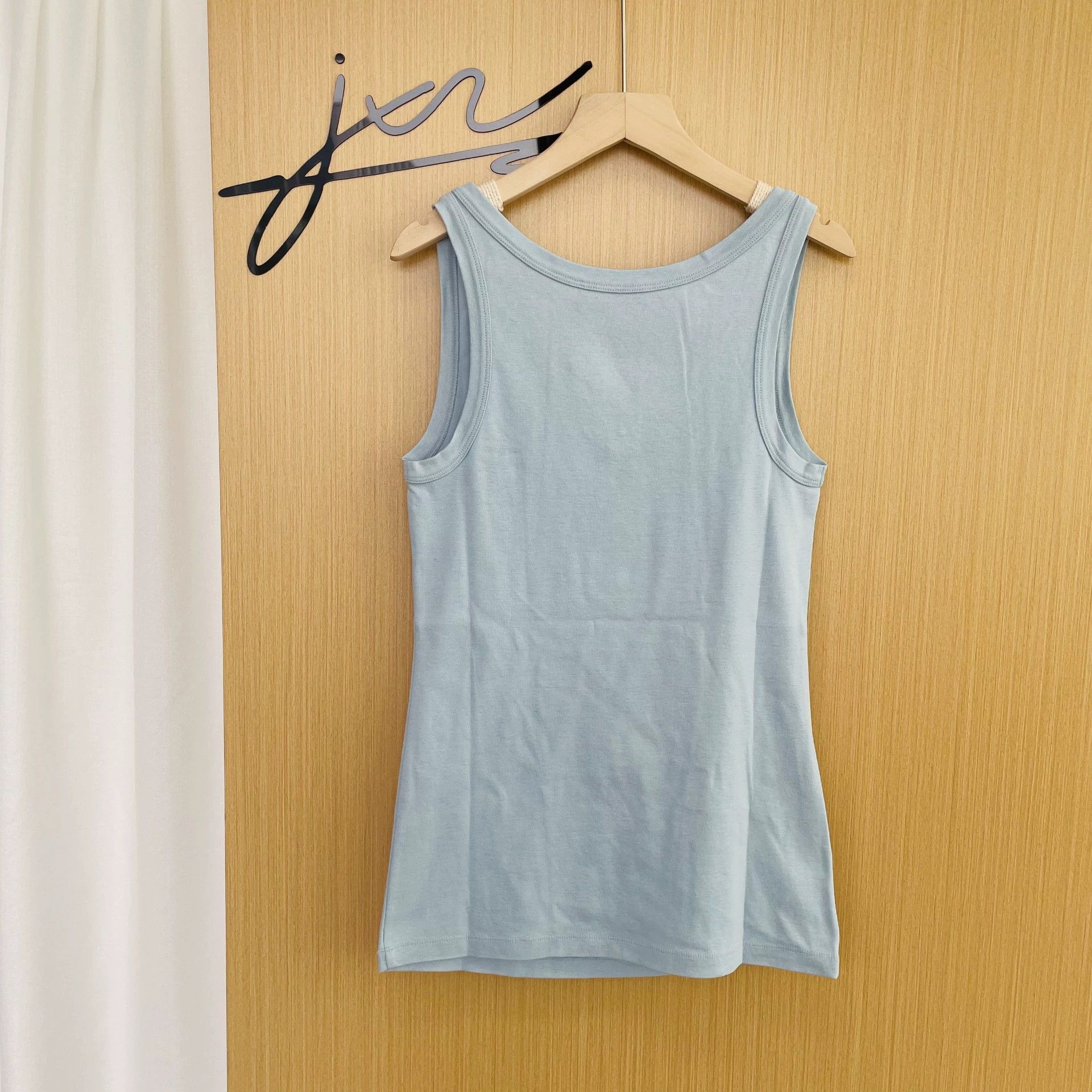 Prada PRADA Women's Sky Blue Logo Ribbed Knit Tank Top 40 Size S / US 4 / IT 40 - 2 Thumbnail
