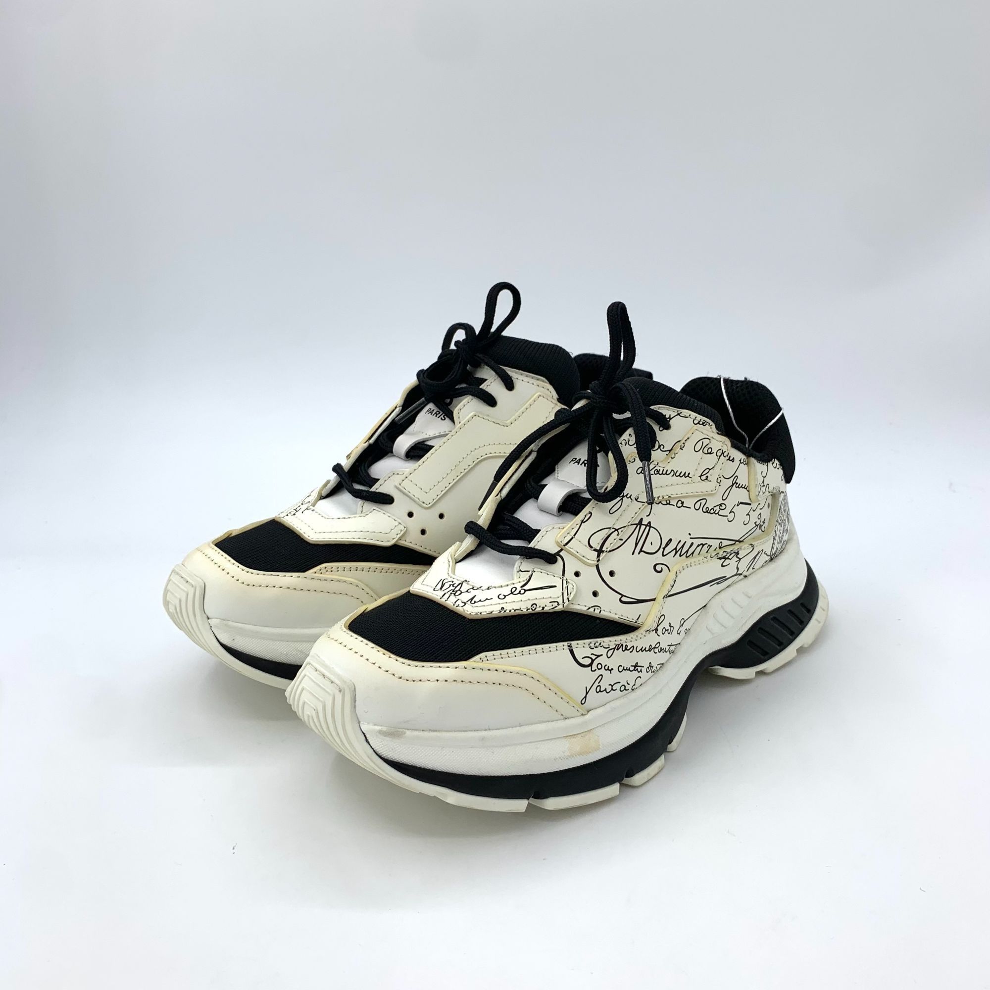 Berluti Berluti 1895 Paris White & Black Leather Lace-Up Sneakers 