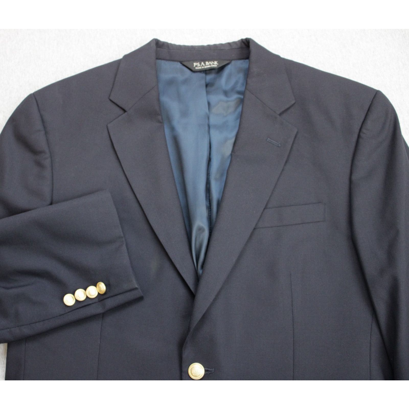 Jos. A. Bank Jos A Bank Blazer 40R Navy Blue 100% Wool Gold Buttons Size 40R - 1 Thumbnail