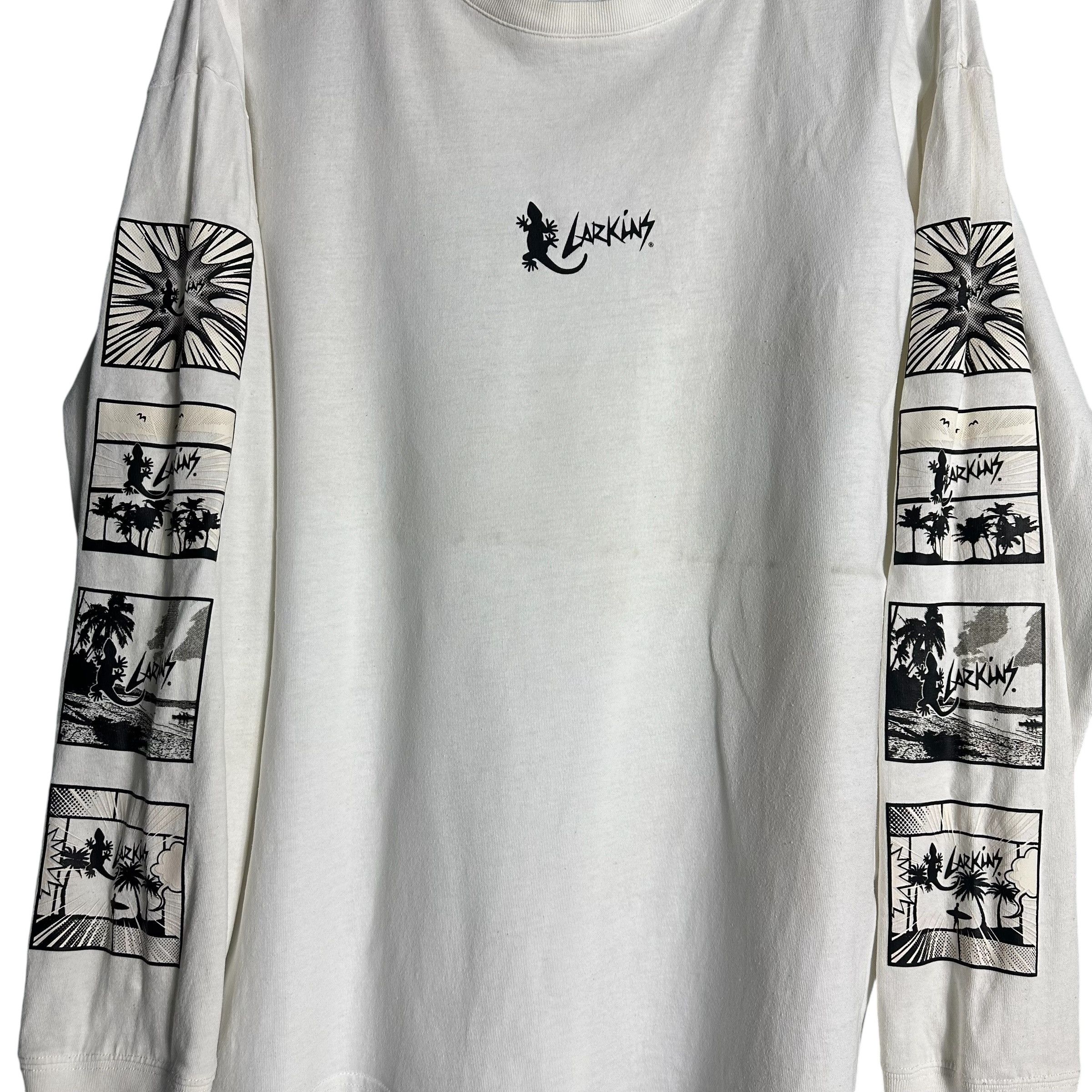 Japanese Brand 🔥RARE🔥Vintage Larkins Spell Out Long SLeeve T-shirt Size US L / EU 52-54 / 3 - 2 Thumbnail