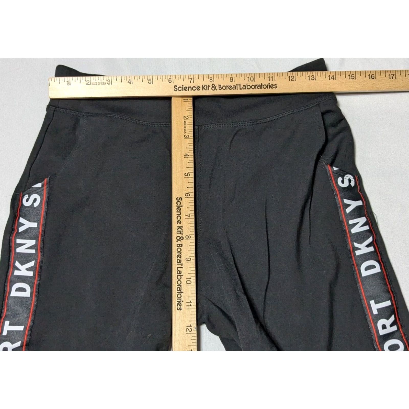 DKNY DKNY SPORT Women XS Black Tuxedo Stripe Wide-Leg Pull-On Cropped Pants Size 26" / US 2 / IT 38 - 5 Thumbnail