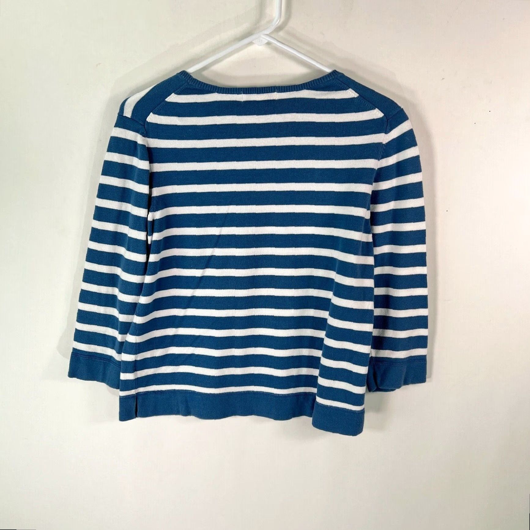 Eddie Bauer Eddie Bauer Womens Sweater Size Medium Crew Neck Striped Blue 100% Cotton Knit Pullover Casual 3/4 Sleeve Size M / US 6-8 / IT 42-44 - 2 Thumbnail